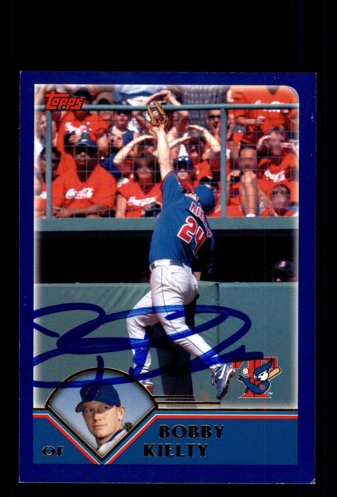 Signed Baseball Card Auto Bobby Kielty 2003 Topps Traded #T81 Blue Jays