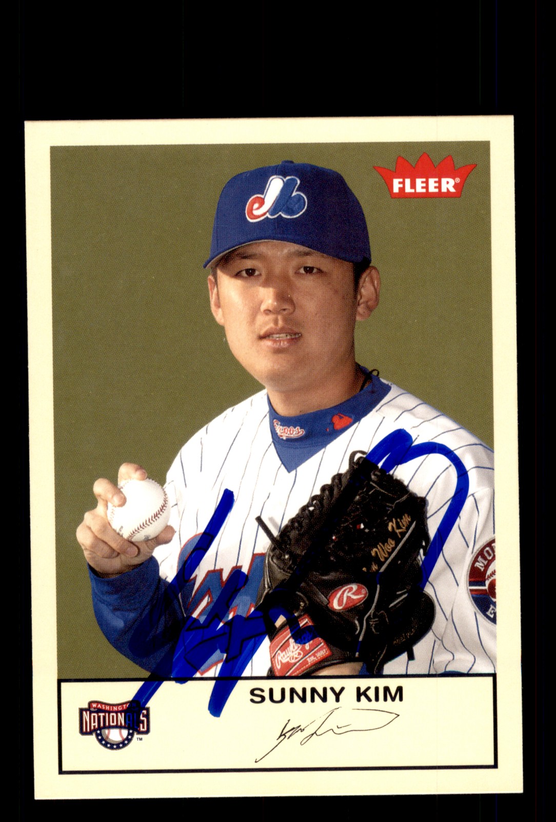 Signed Baseball Card Auto Sun Woo Sunny Kim 2005 Fleer Tradition #158