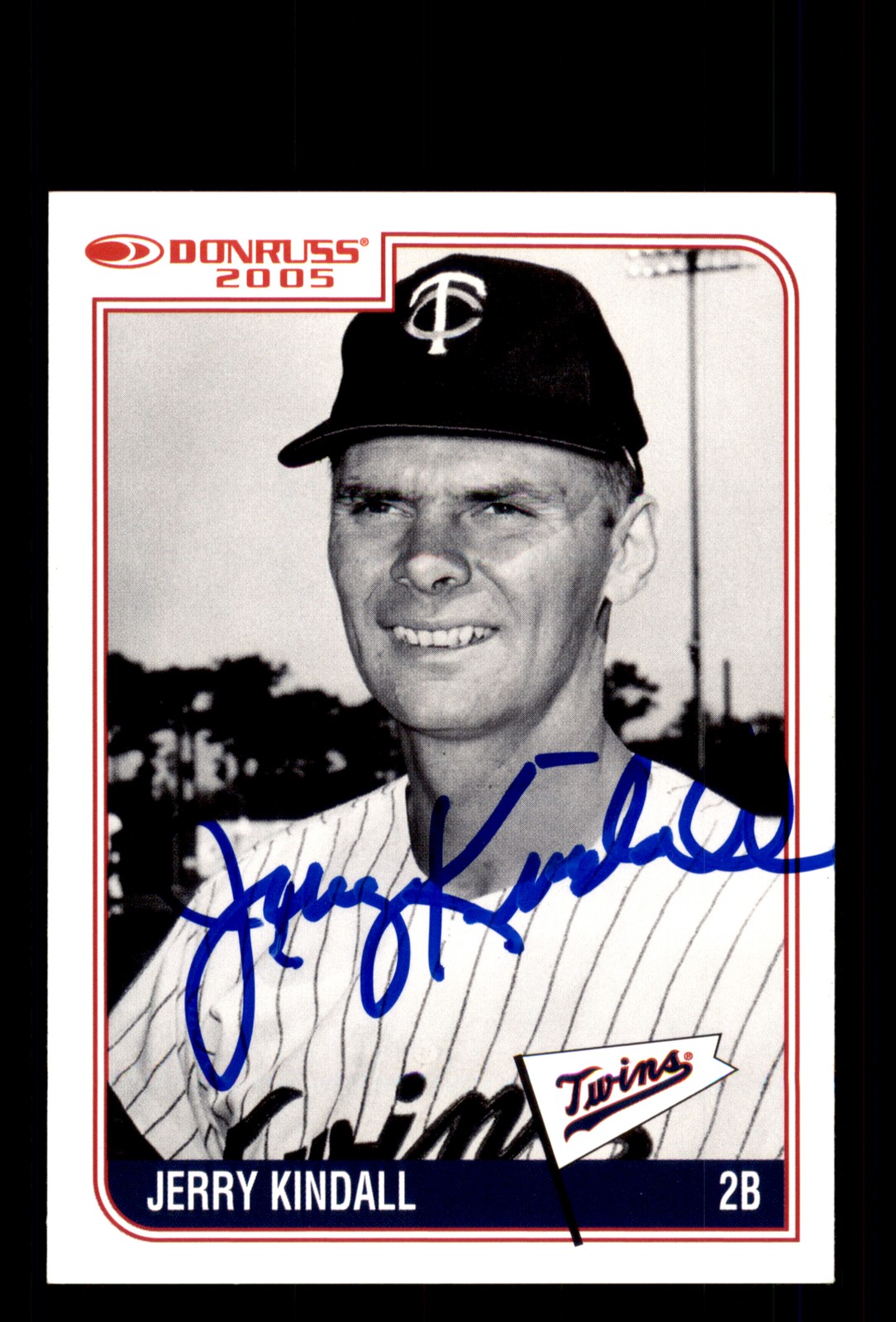Signed Baseball Card Auto Jerry Kindall 2005 Donruss Minnesota Twins 1965 SGA