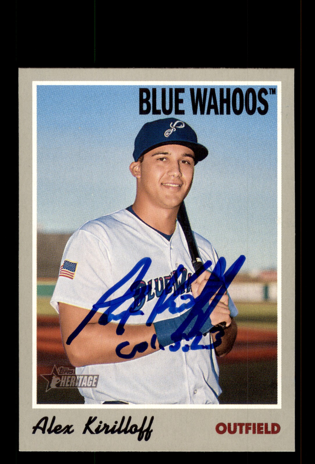Signed Baseball Card Auto Alex Kirilloff 2019 Topps Heritage Minor League #90