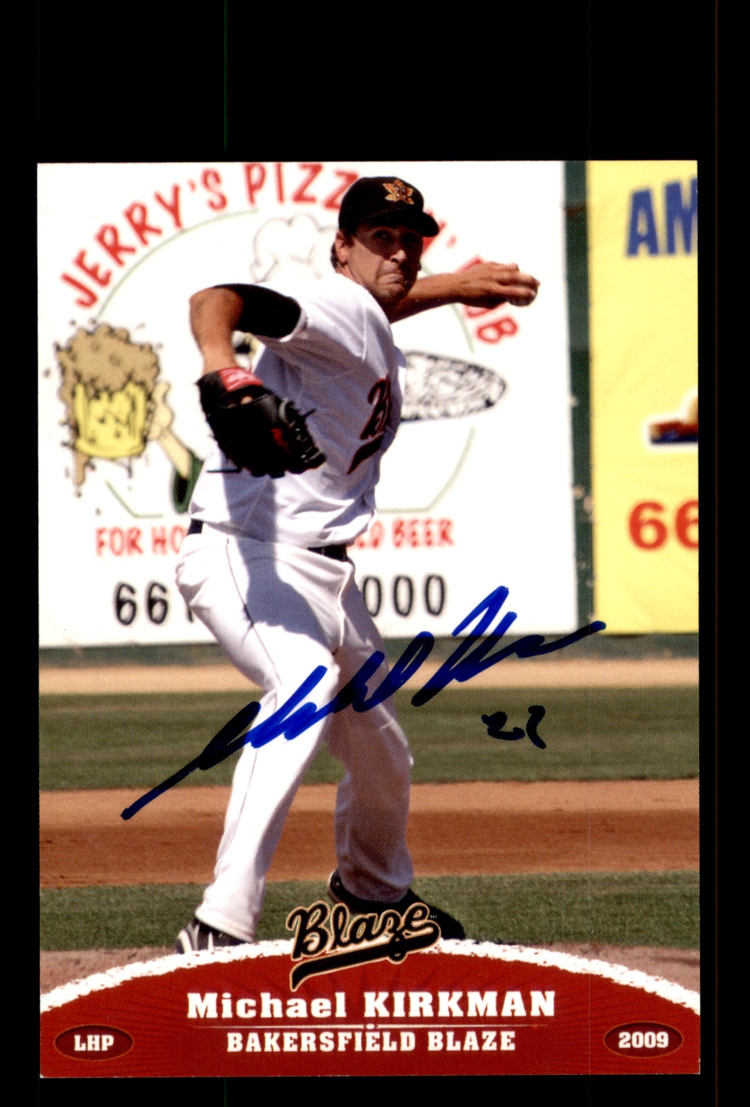 Signed Baseball Card Auto Michael Kirkman 2009 Grandstand Bakersfield Blaze