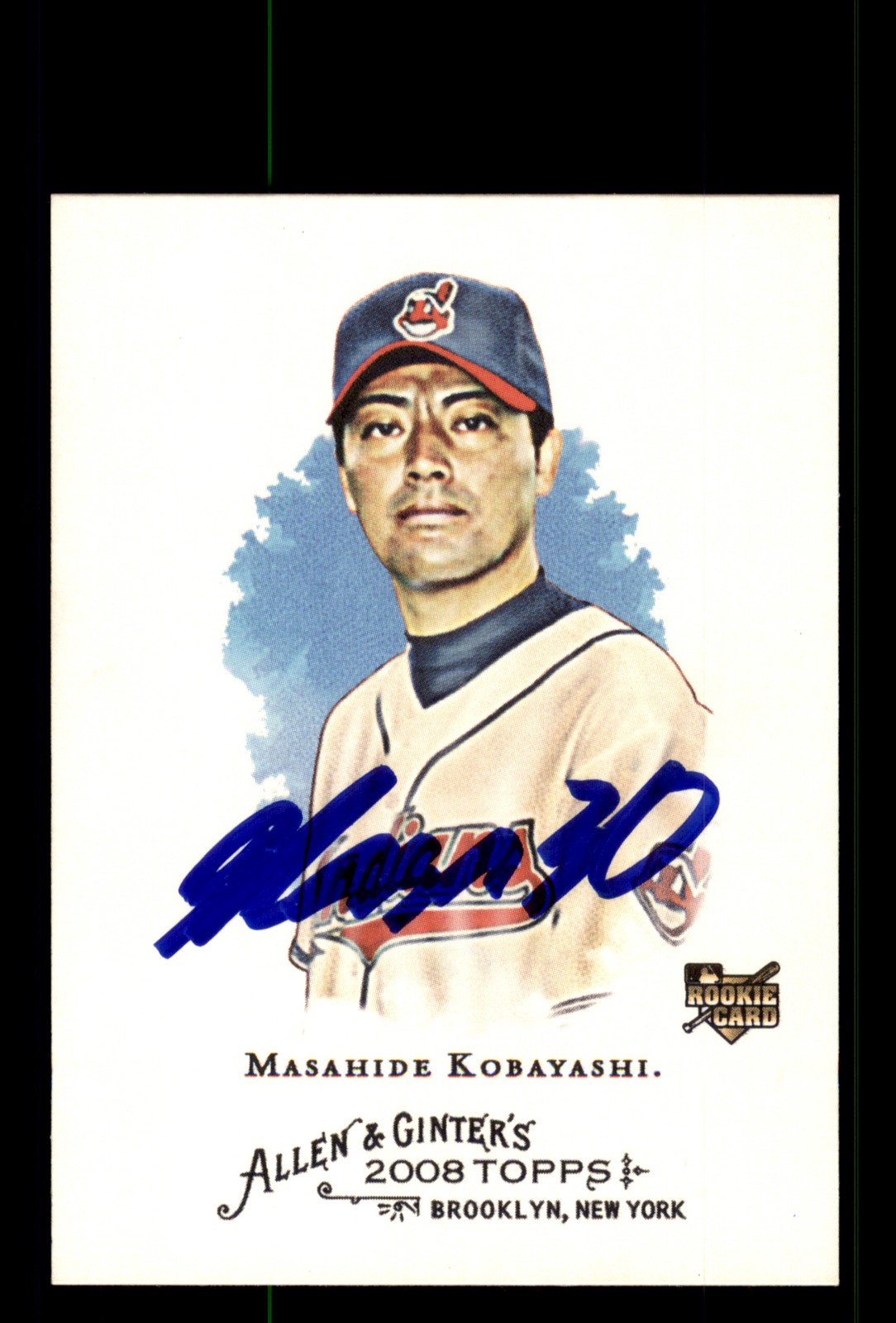 Signed Baseball Card Auto Masahide Kobayashi 2008 Topps Allen & Ginter #83