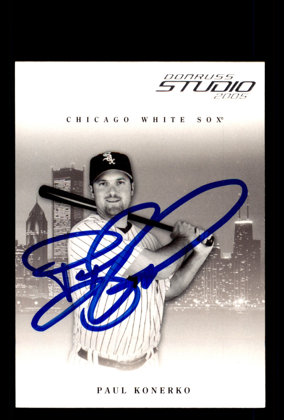 Signed Baseball Card Auto Paul Konerko 2005 Donruss Studio #72 Chicago White Sox