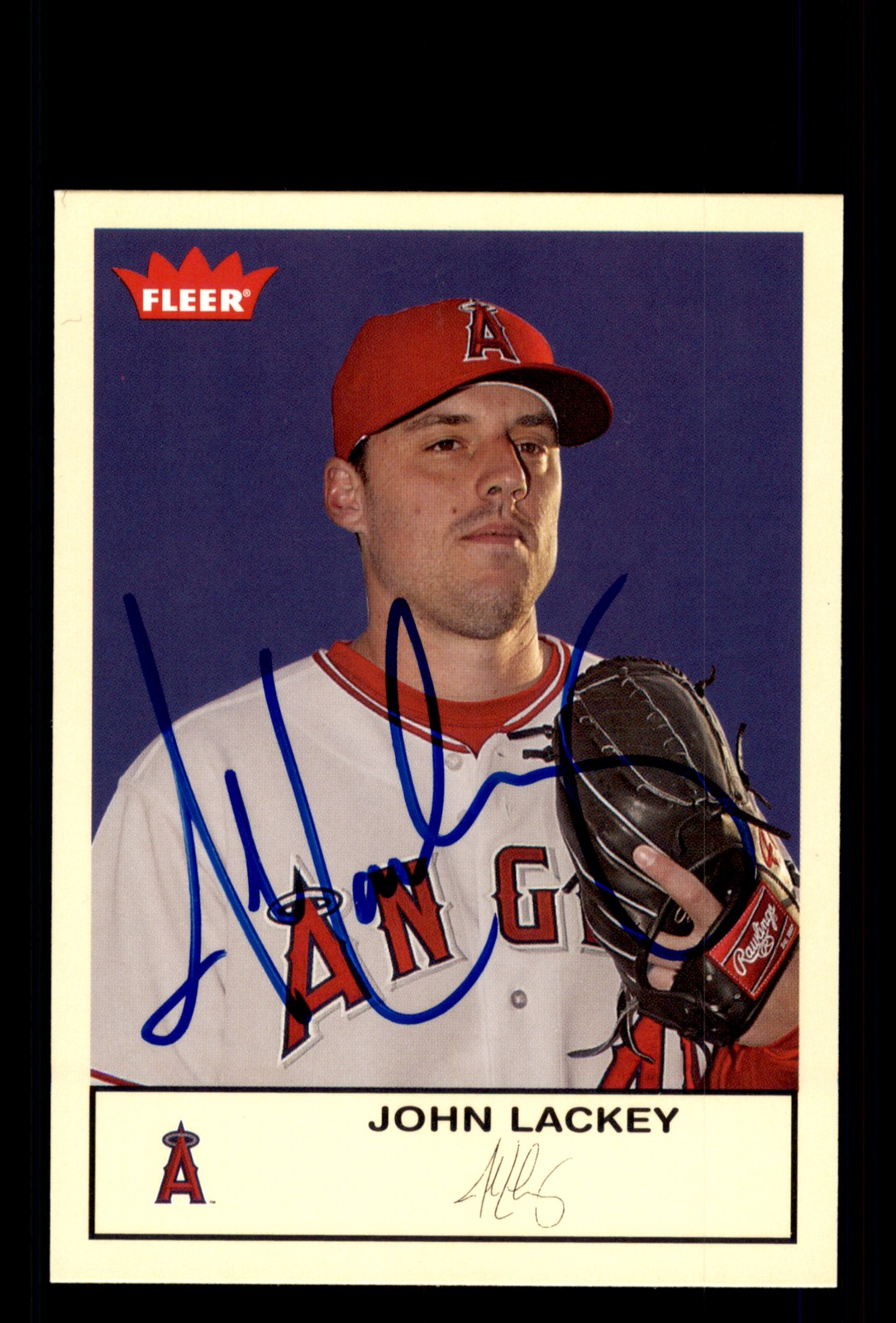 Signed Baseball Card Auto John Lackey 2005 Fleer Tradition #114 Anaheim Angels