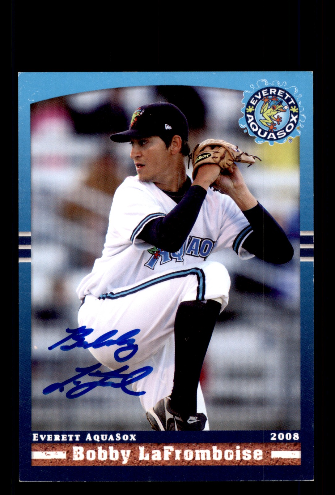 Signed Baseball Card Auto Bobby Lafromboise 2008 Grandstand Everett AquaSox