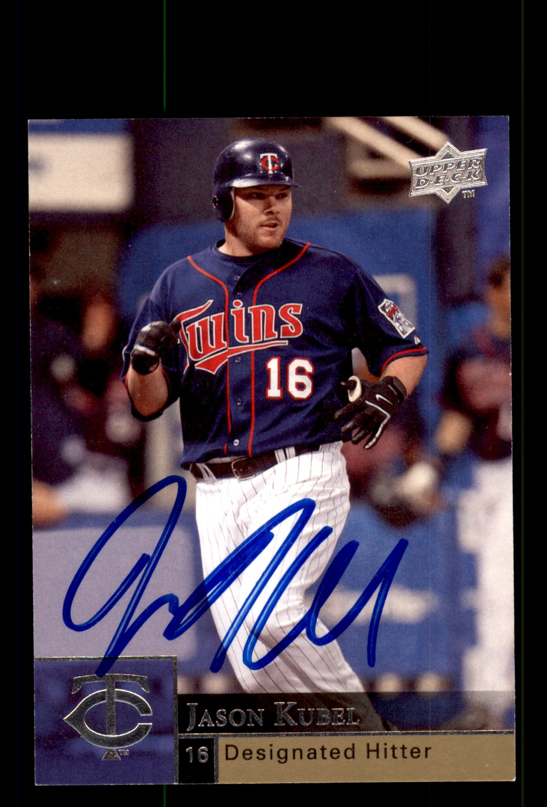 Signed Baseball Card Auto Jason Kubel 2009 Upper Deck #233 Minnesota Twins