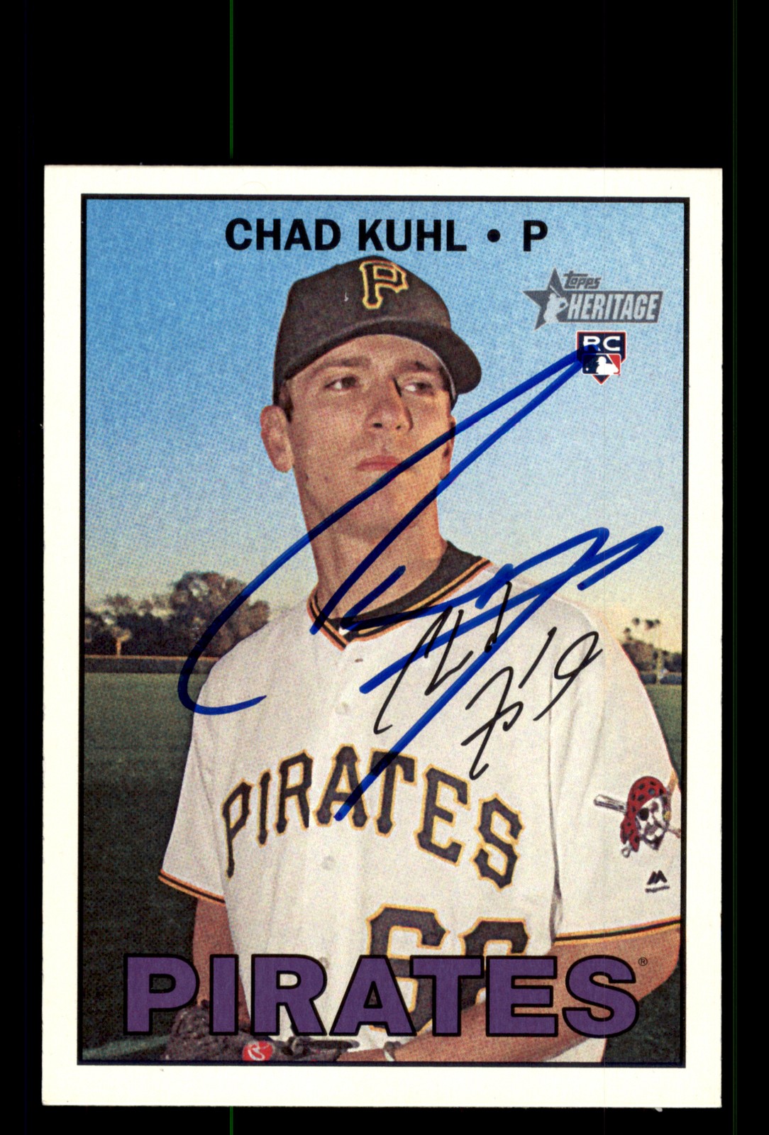 Signed Baseball Card Auto Chad Kuhl 2016 Topps Heritage #668 Pittsburgh Pirates