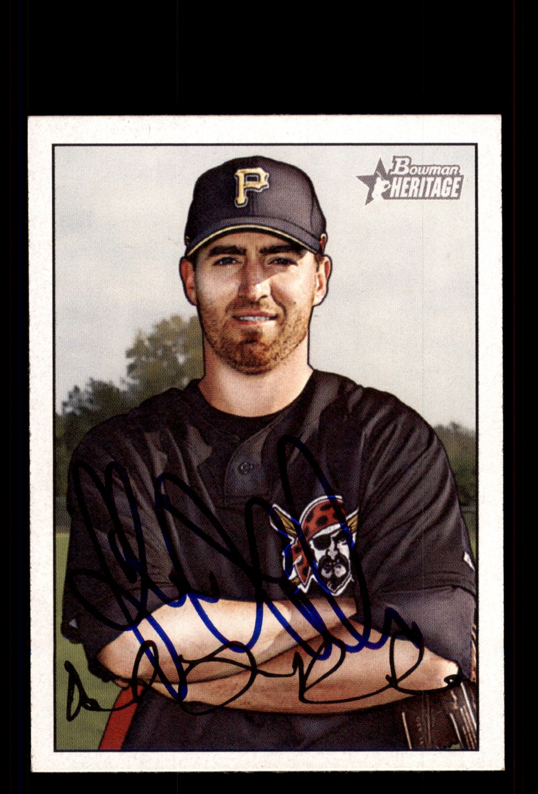 Signed Baseball Card Auto Adam LaRoche 2007 Bowman Heritage #111 Pirates