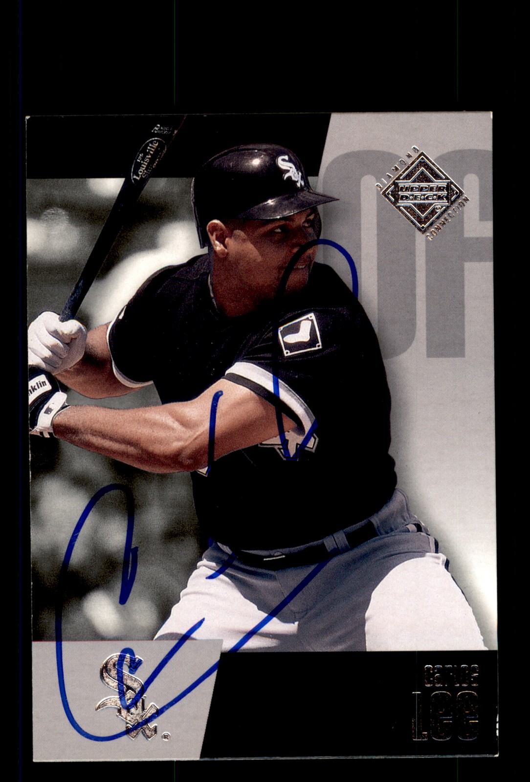 Signed Baseball Card Auto Carlos Lee 2002 Upper Deck Diamond Connection