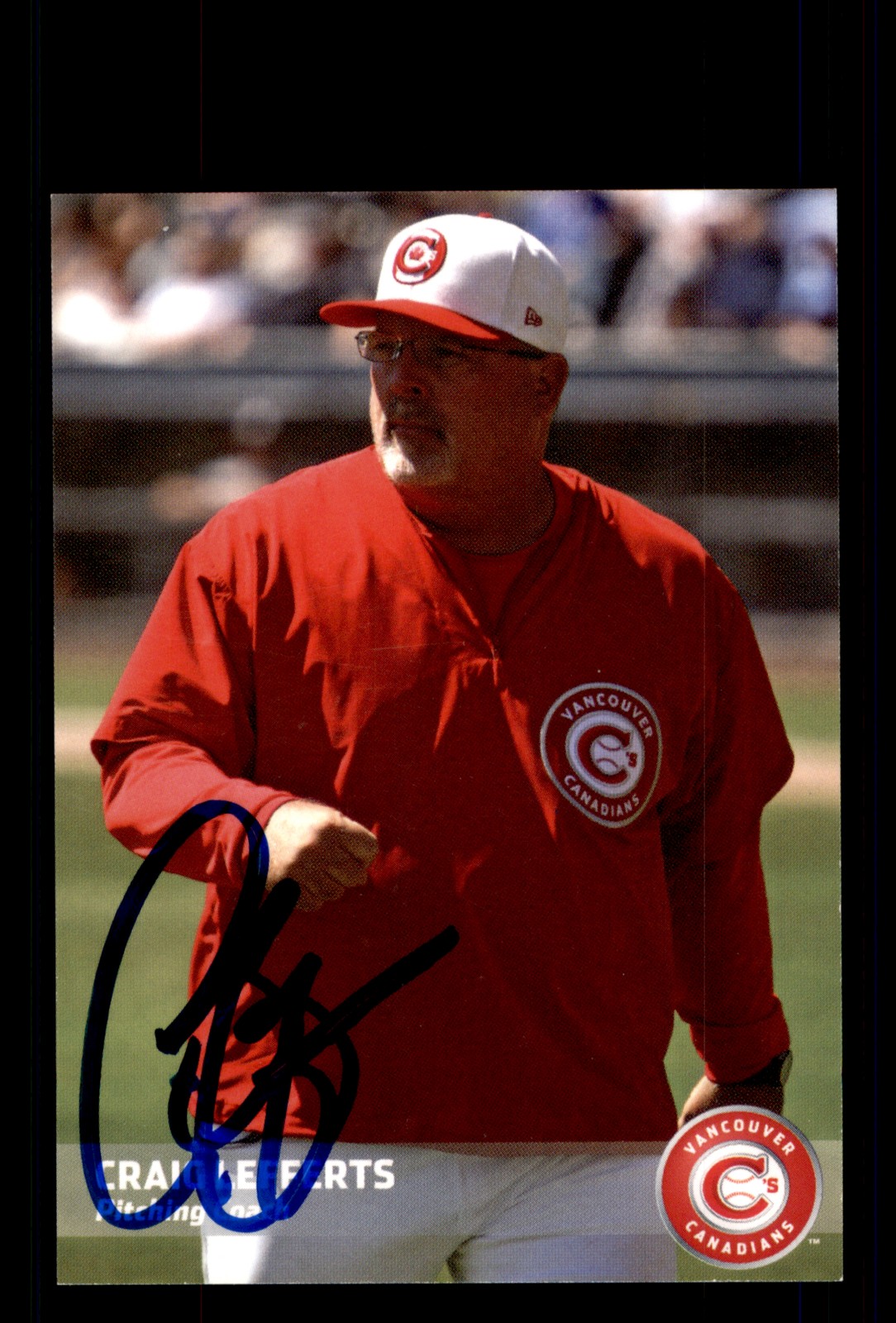 Signed Baseball Card Auto Craig Lefferts 2010 Grandstand Vancouver Canadians