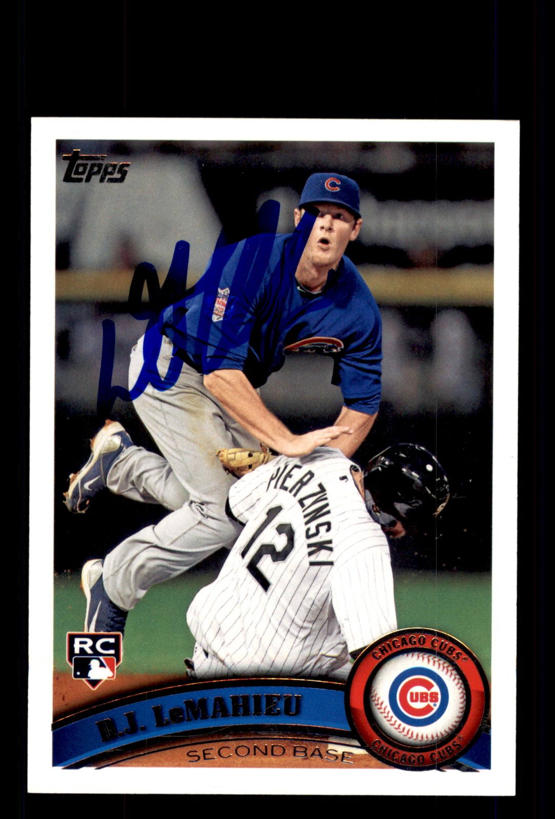 Signed Baseball Card Auto D.J. LeMahieu 2011 Topps Update #US205 Chicago Cubs