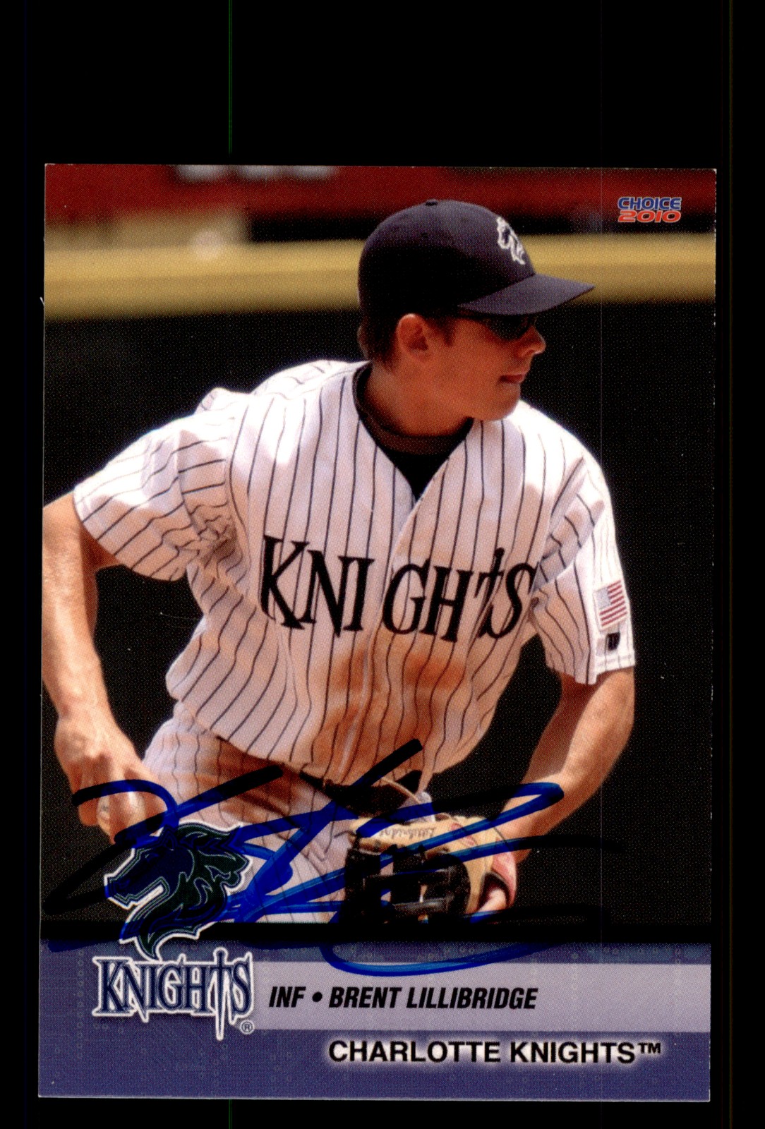 Signed Baseball Card Auto Brent Lillibridge 2010 Choice Charlotte Knights