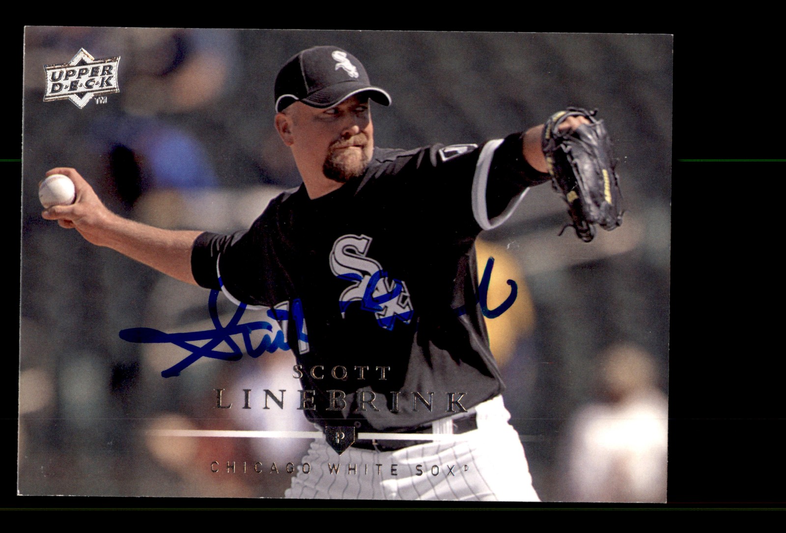 Signed Baseball Card Auto Scott Linebrink 2008 Upper Deck #453 Chicago White Sox