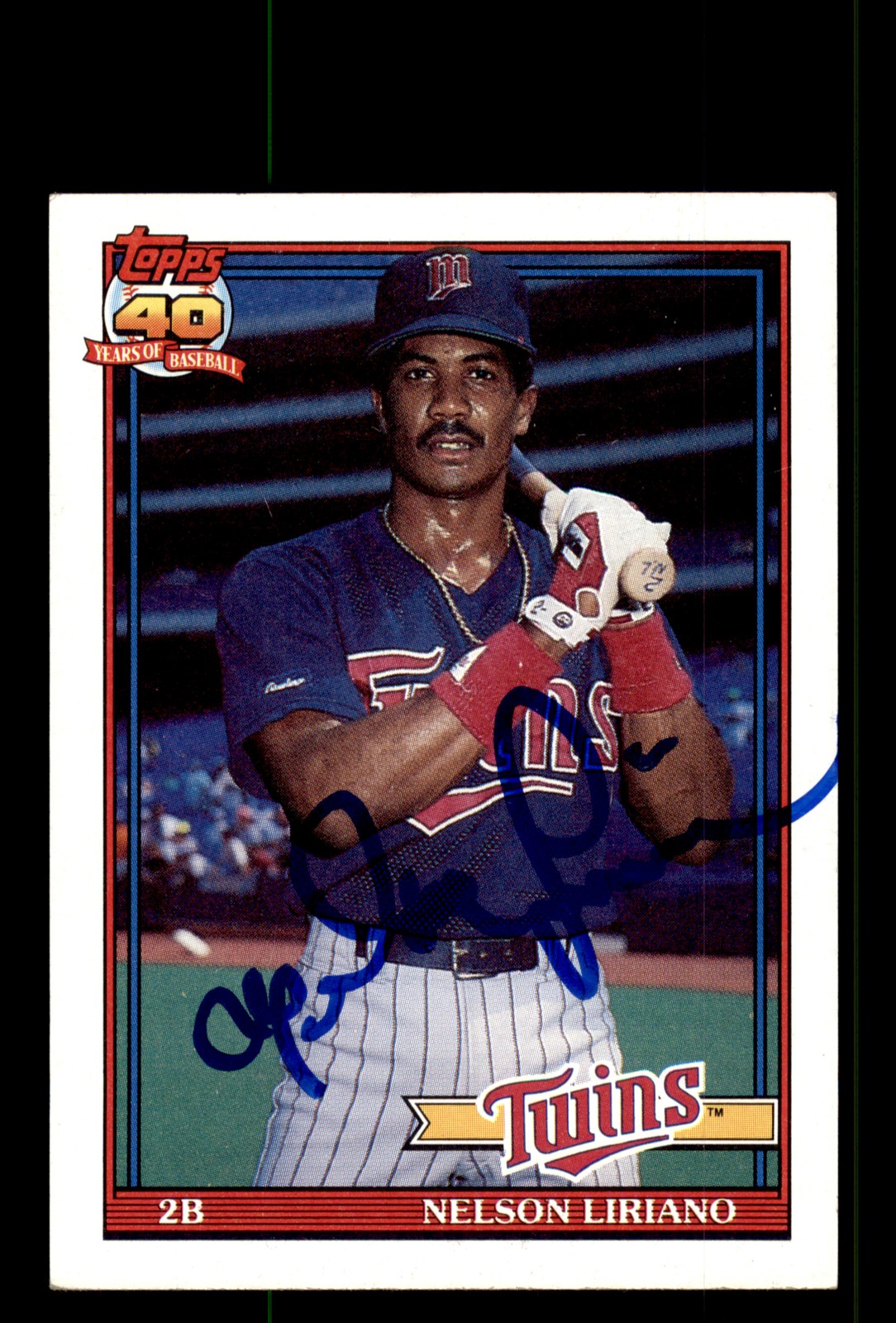 Signed Baseball Card Auto Nelson Liriano 1991 Topps #18 Minnesota Twins