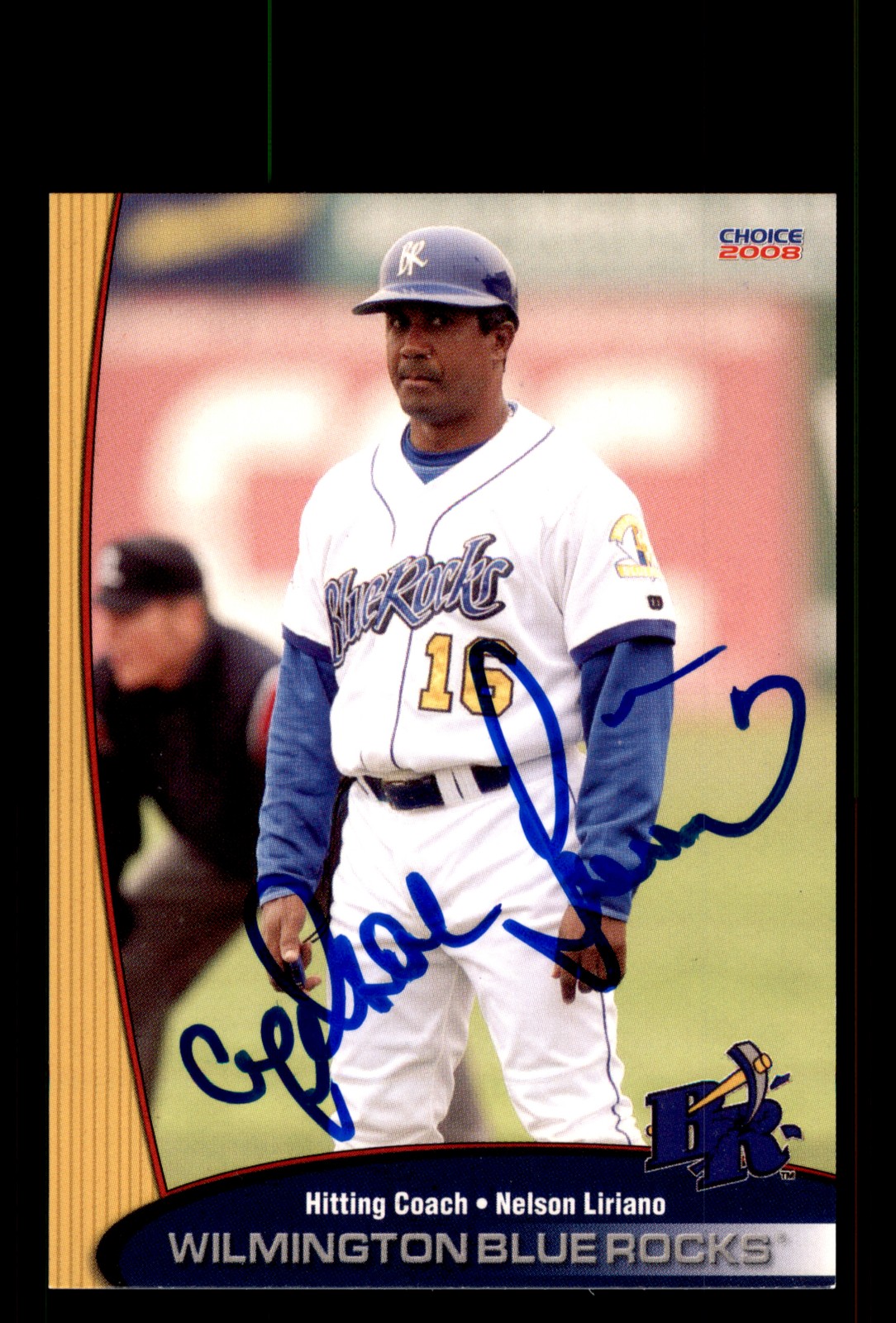 Signed Baseball Card Auto Nelson Liriano 2008 Choice Wilmington Blue Rocks