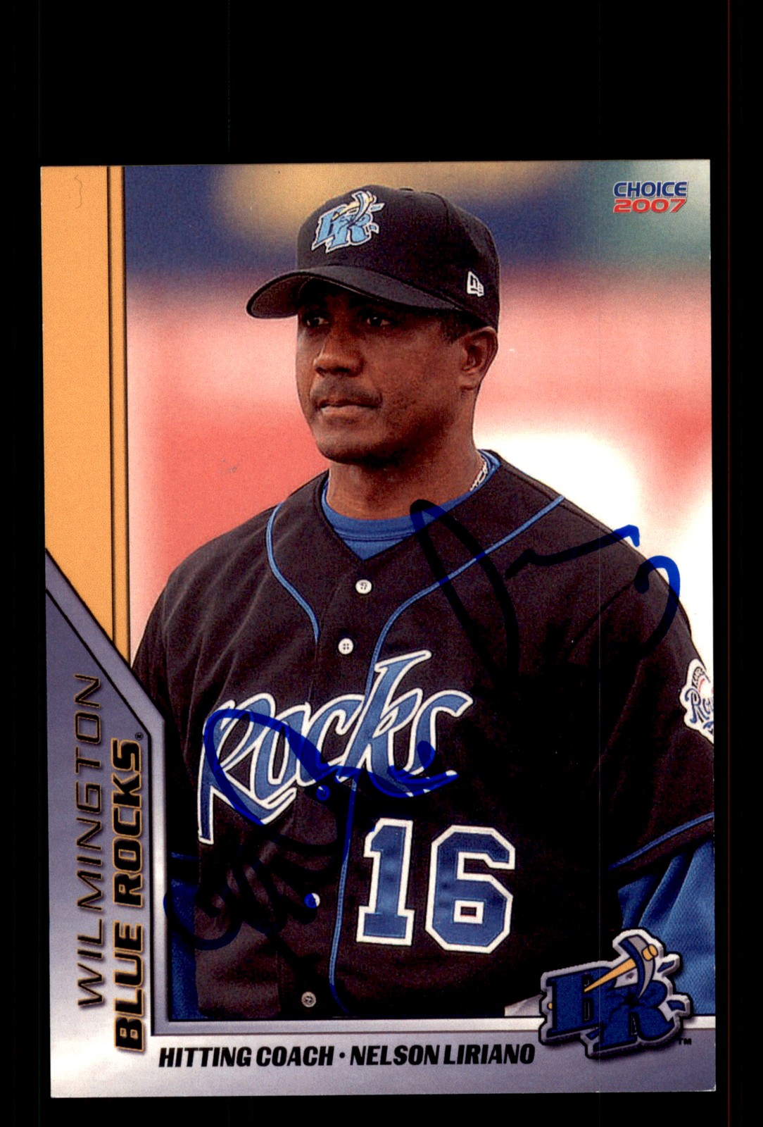 Signed Baseball Card Auto Nelson Liriano 2007 Choice Wilmington Blue Rocks