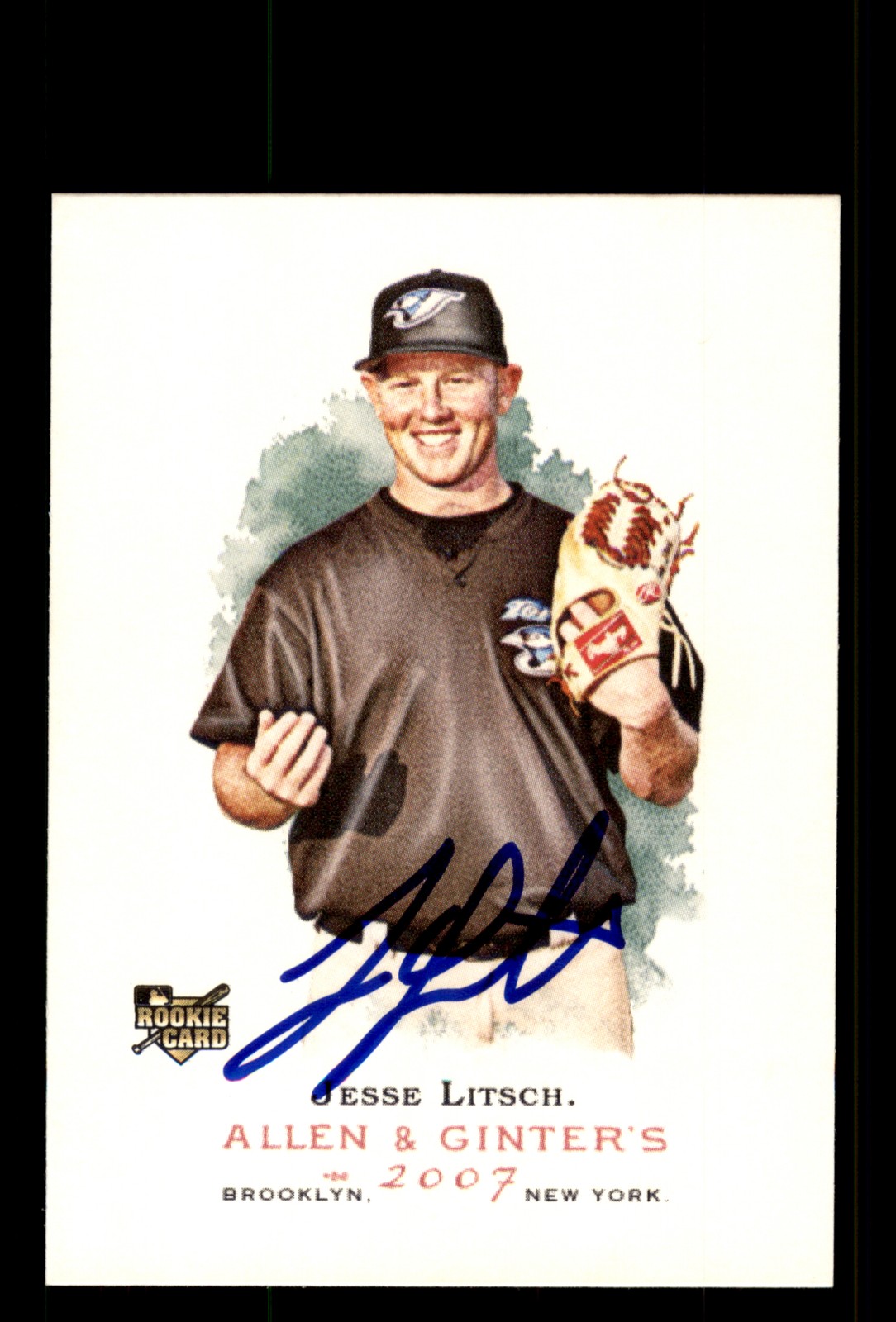 Signed Baseball Card Auto Jesse Litsch 2007 Topps Allen & Ginter #349 Blue Jays