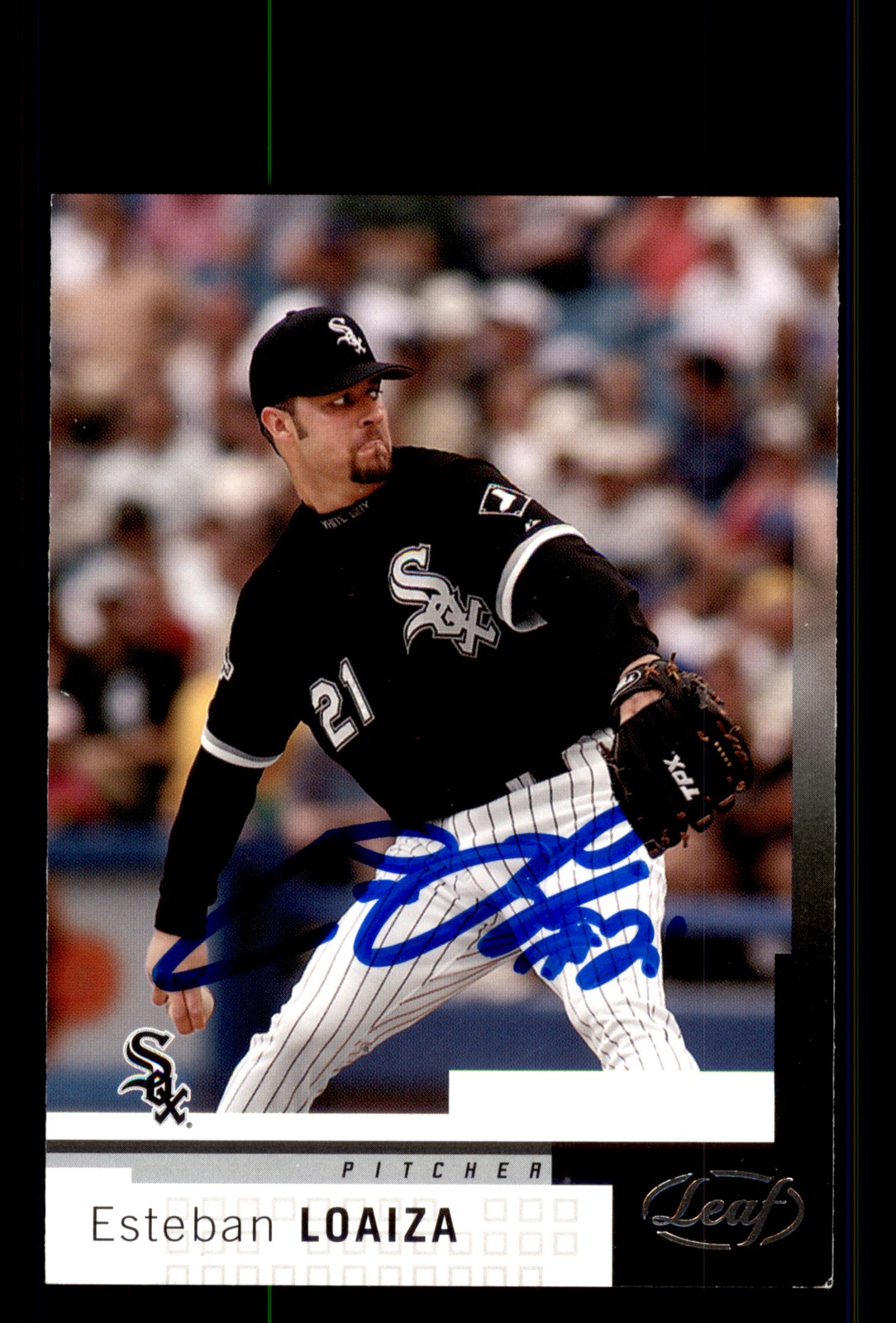 Signed Baseball Card Auto Esteban Loaiza 2004 Leaf #21 Chicago White Sox