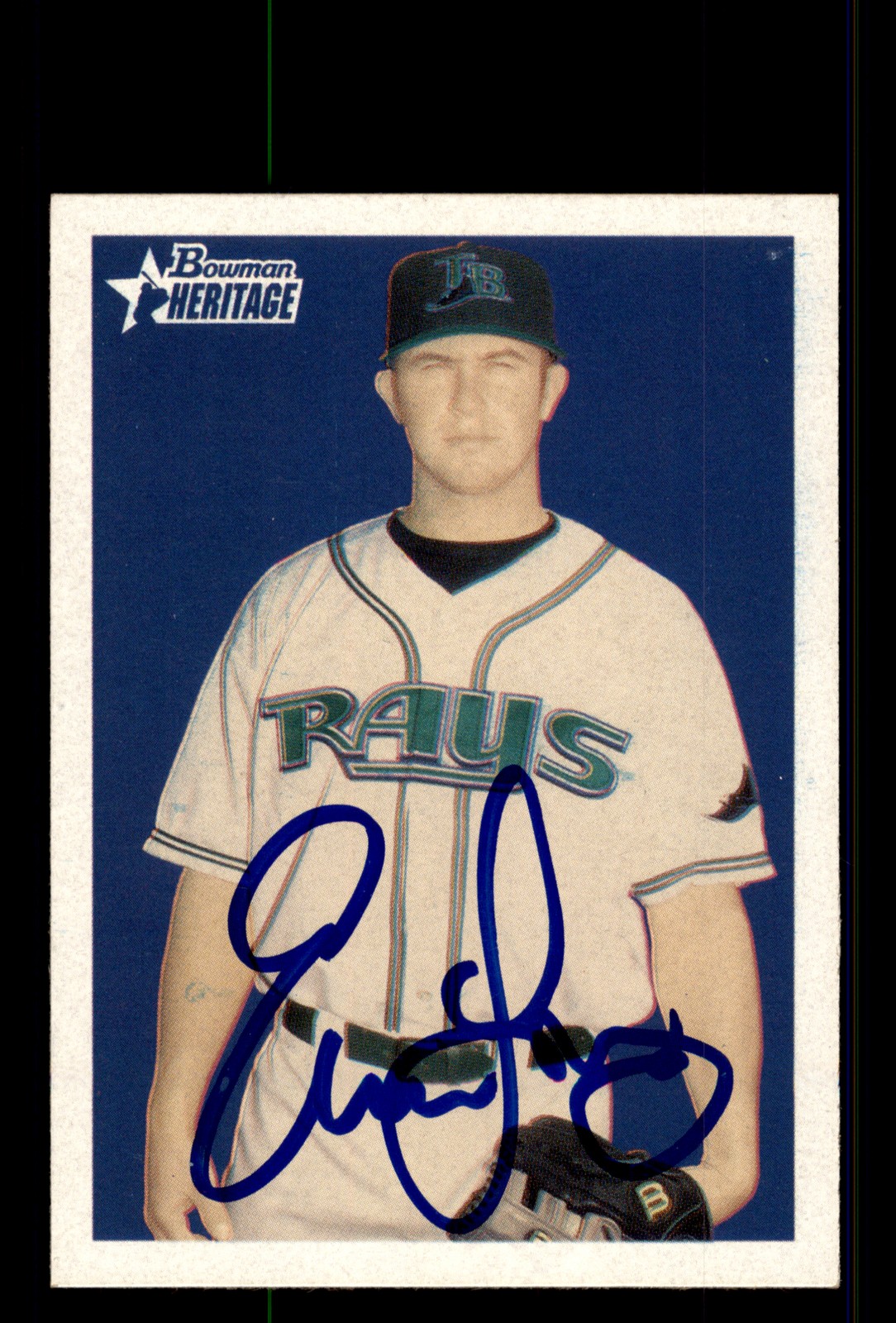 Signed Baseball Card Auto Evan Longoria 2006 Bowman Heritage #BHP76 Devil Rays