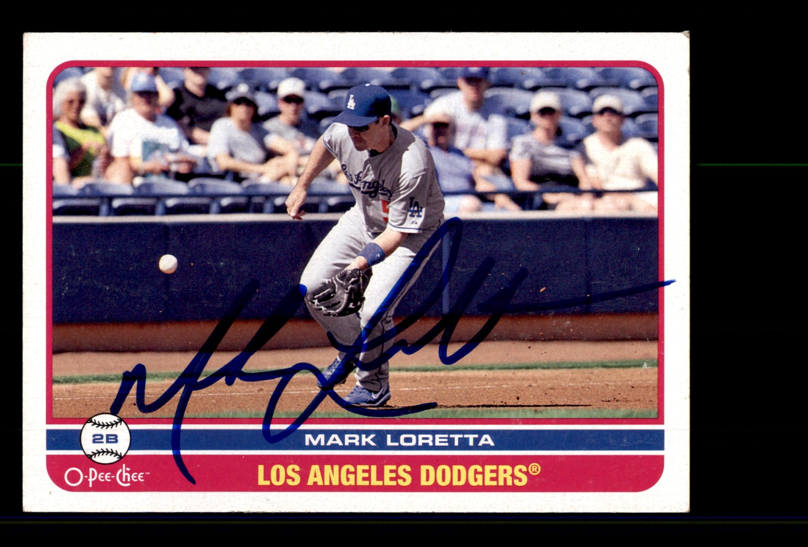 Signed Baseball Card Auto Mark Loretta 2009 O-Pee-Chee #423 Los Angeles Dodgers