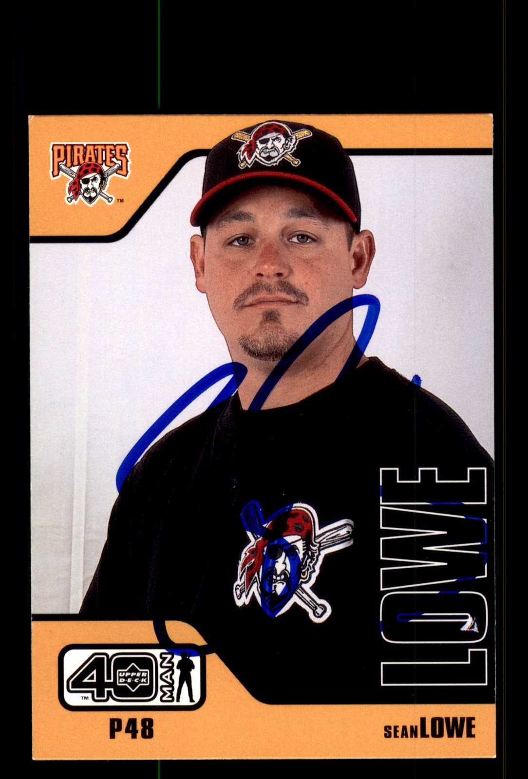 Signed Baseball Card Auto Sean Lowe 2002 Upper Deck 40-Man #936 Pirates