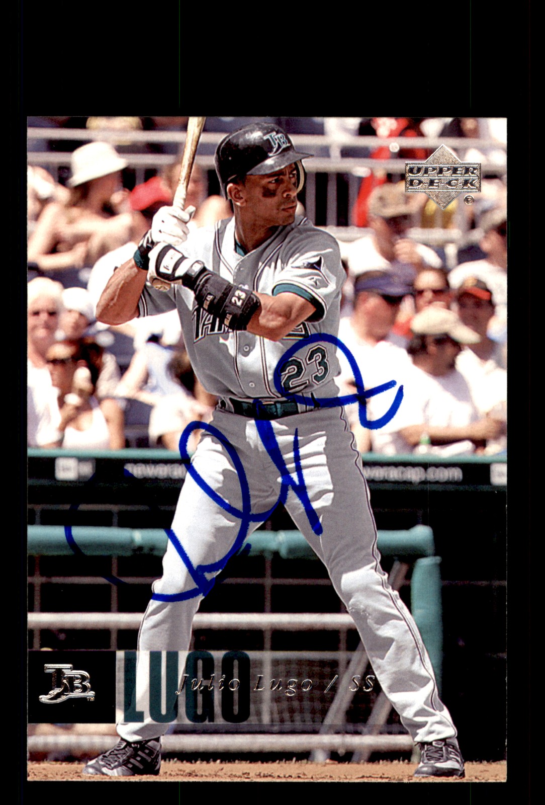 Signed Baseball Card Auto Julio Lugo 2006 Upper Deck #824 Tampa Bay Devil Rays