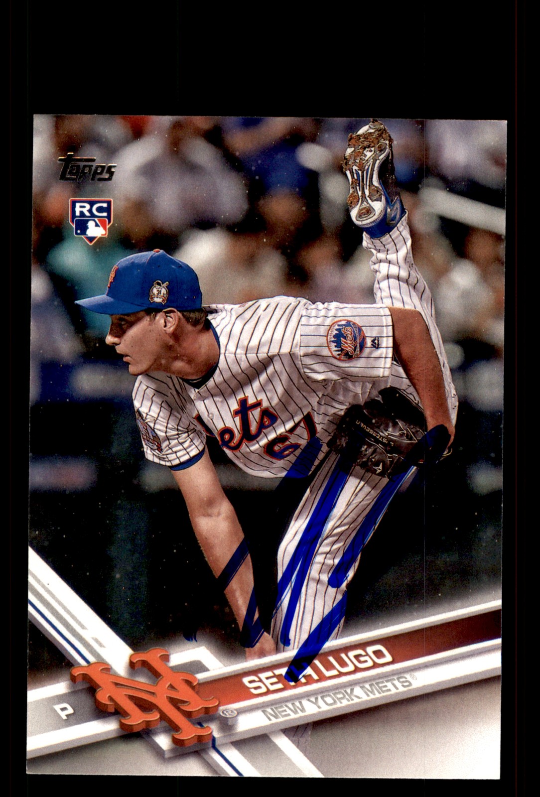 Signed Baseball Card Auto Seth Lugo 2017 Topps #319 New York Mets