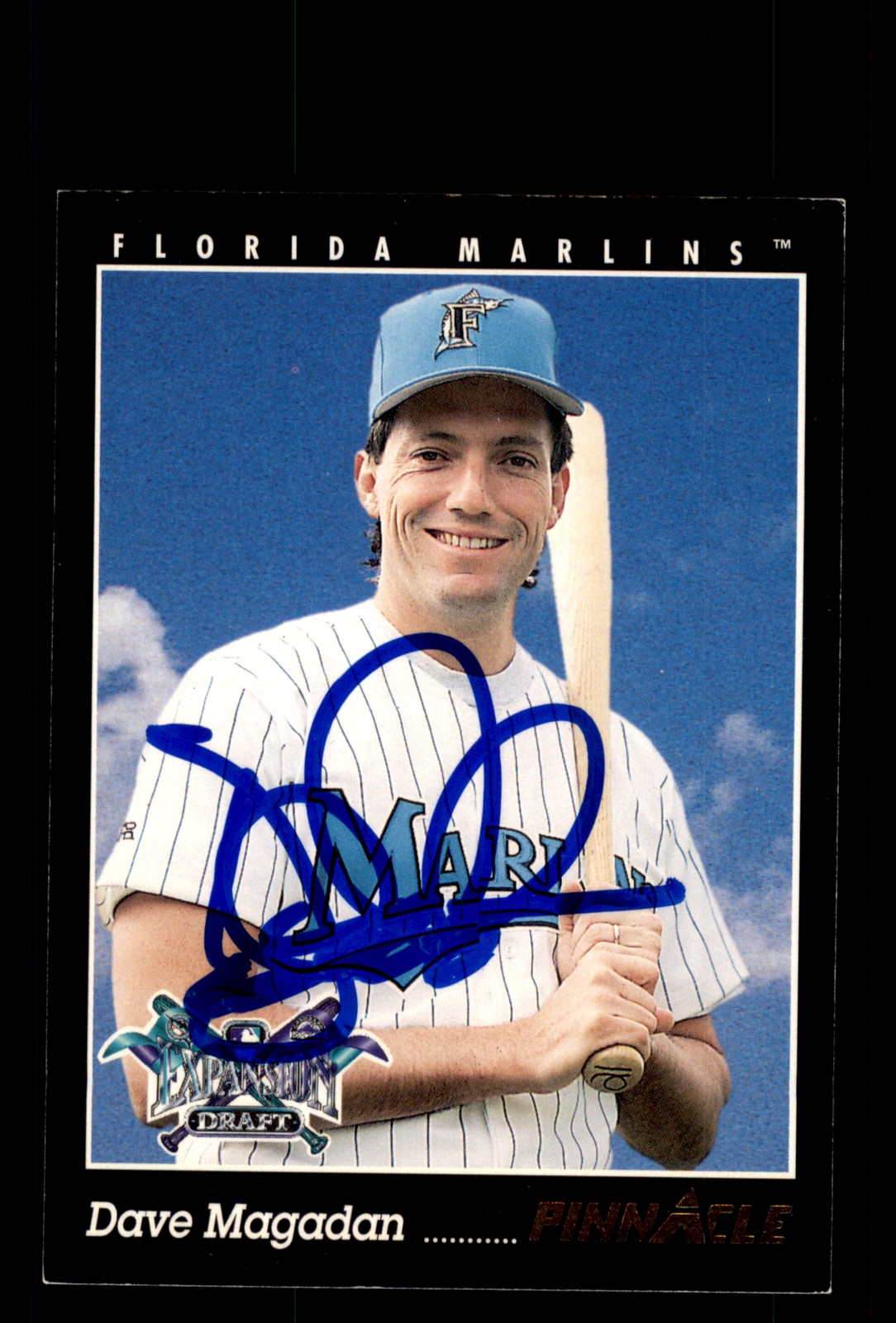 Signed Baseball Card Auto Dave Magadan 1993 Pinnacle #237 Florida Marlins