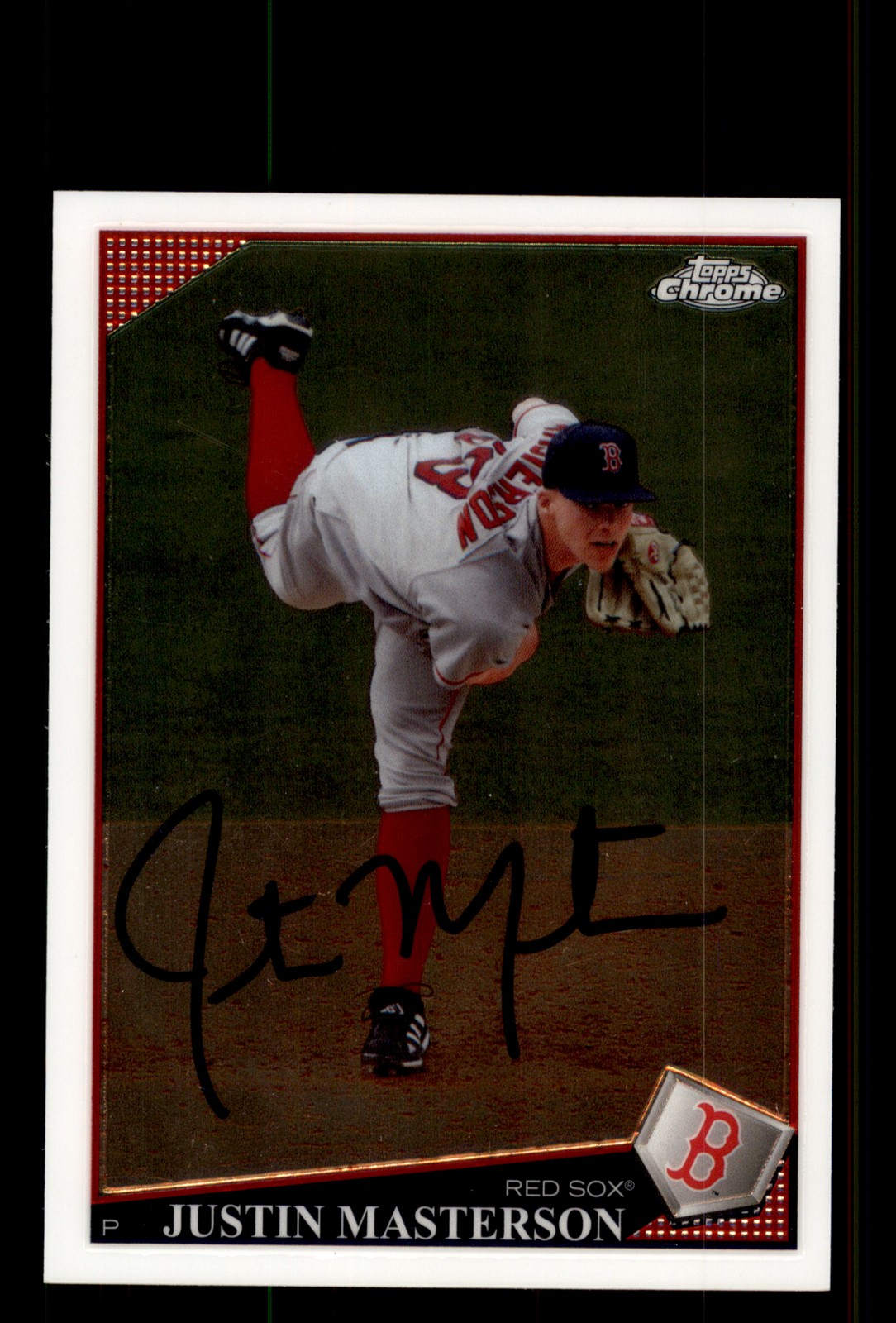 Signed Baseball Card Auto Justin Masterson 2009 Topps Chrome #96 Boston Red Sox