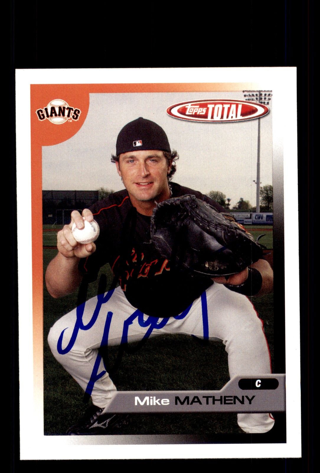 Signed Baseball Card Auto Mike Matheny 2005 Topps Total #13 San Francisco Giants