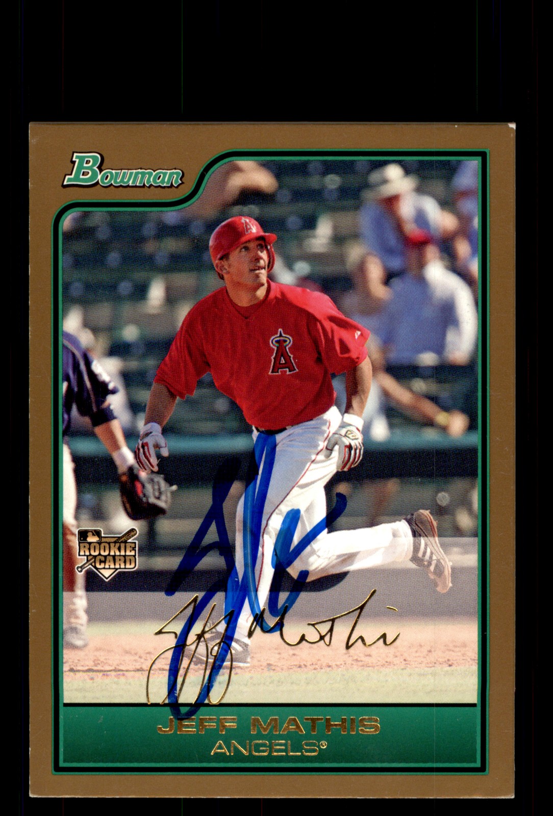 Signed Baseball Card Auto Jeff Mathis 2006 Bowman #BDP34 Angels Gold