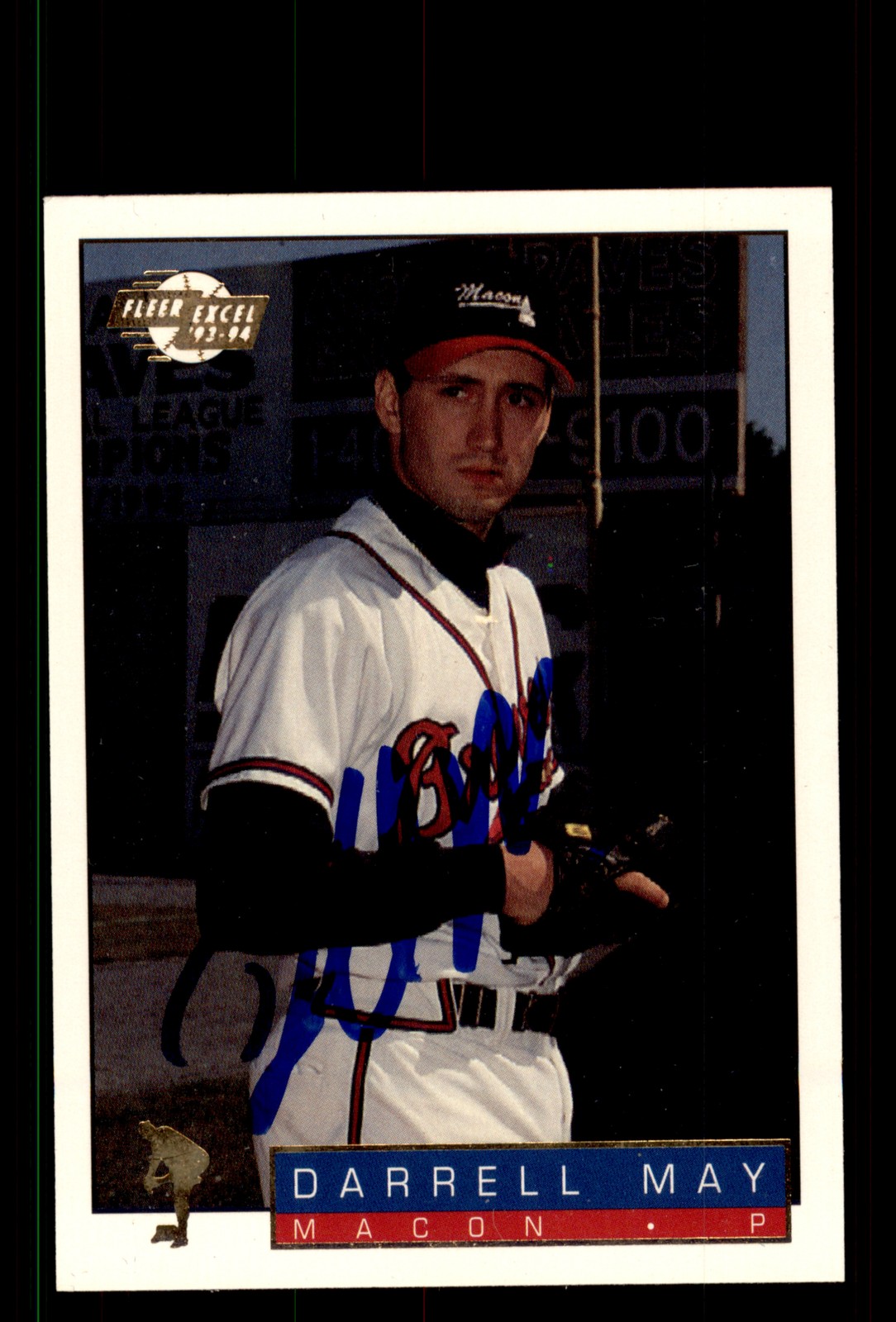 Signed Baseball Card Auto Darrell May 1993-94 Fleer Excel #158 Macon Braves