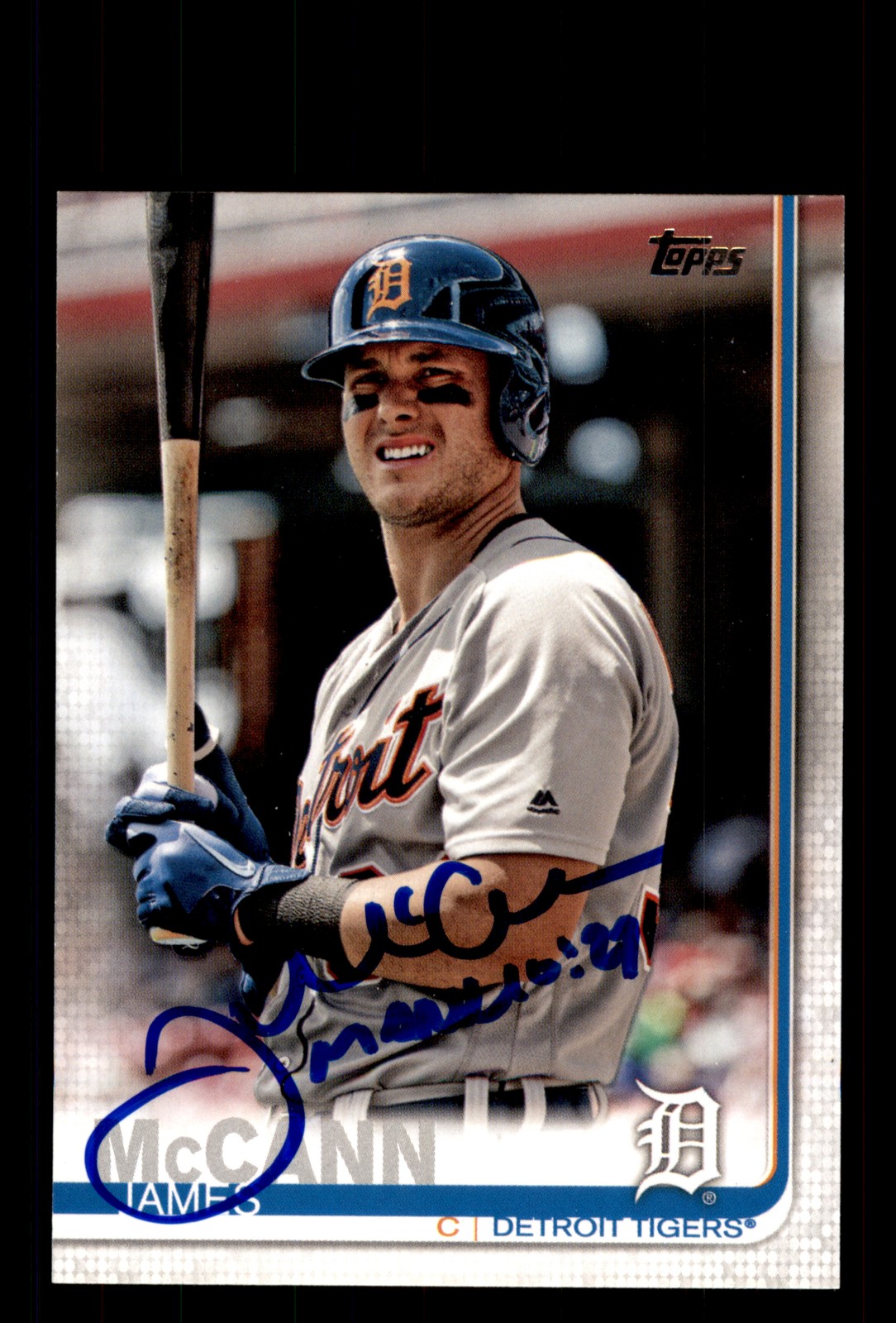 Signed Baseball Card Auto James McCann 2019 Topps #155 Detroit Tigers