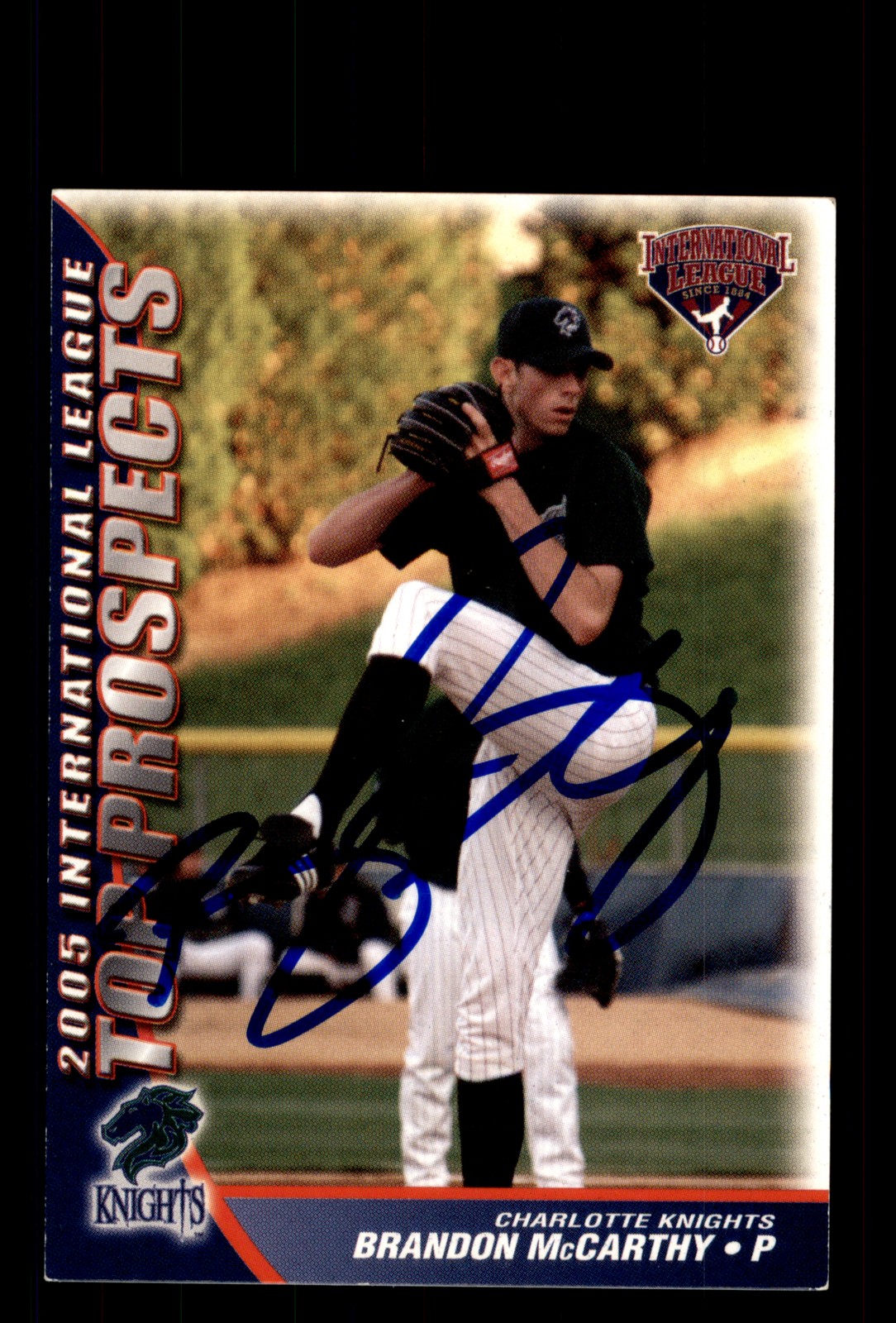 Signed Baseball Card Auto Brandon McCarthy 2005 International League Prospects
