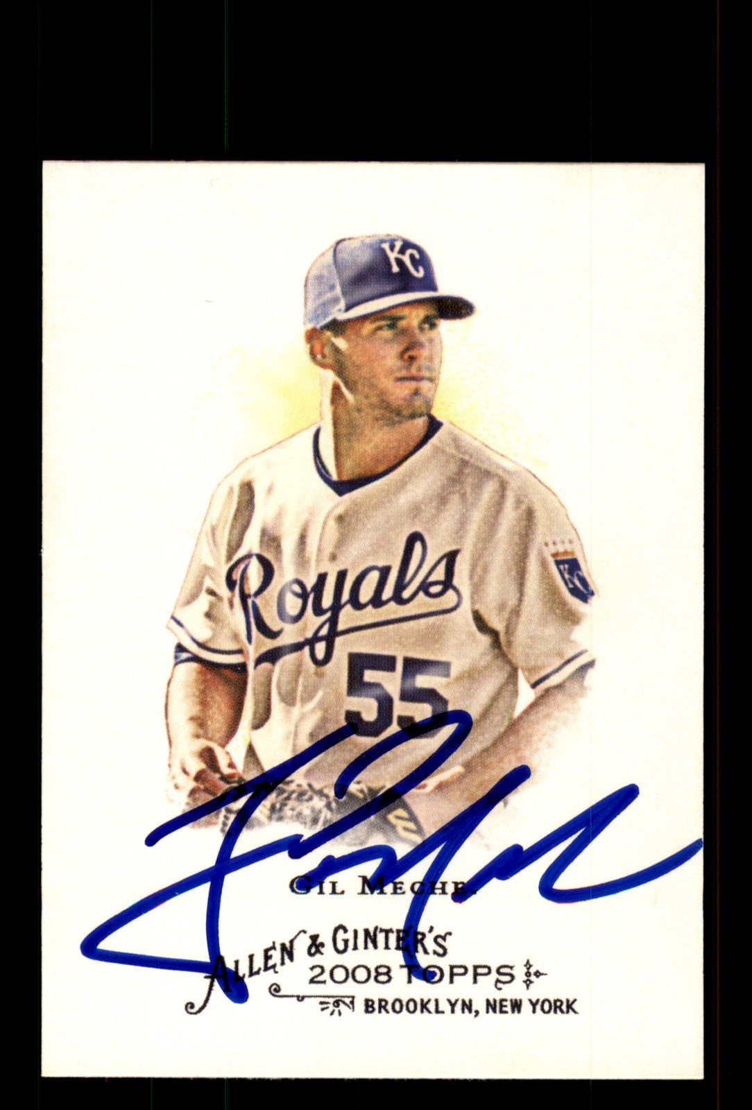 Signed Baseball Card Auto Gil Meche 2008 Topps Allen & Ginter #243 Royals