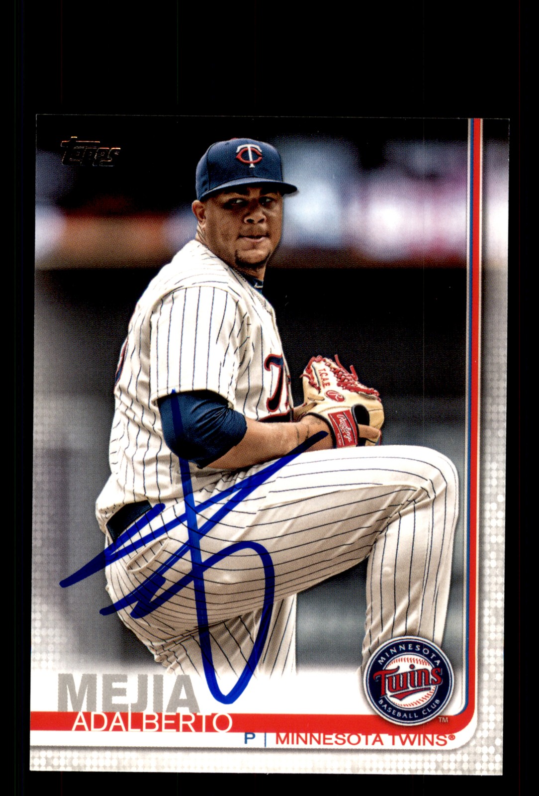Signed Baseball Card Auto Adalberto Mejia 2019 Topps #383 Minnesota Twins