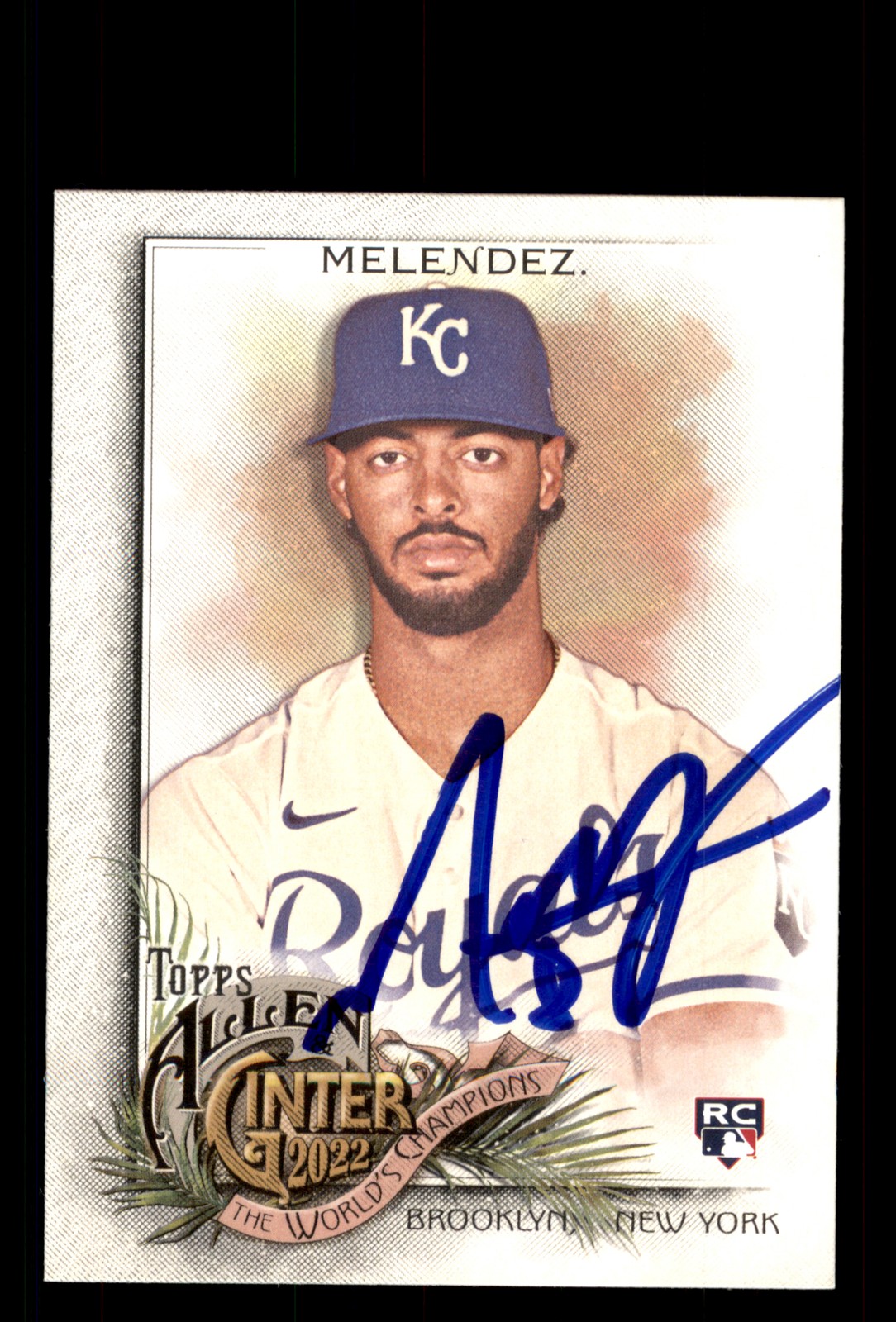 Signed Baseball Card Auto MJ Melendez 2022 Topps Allen & Ginter #289 Royals