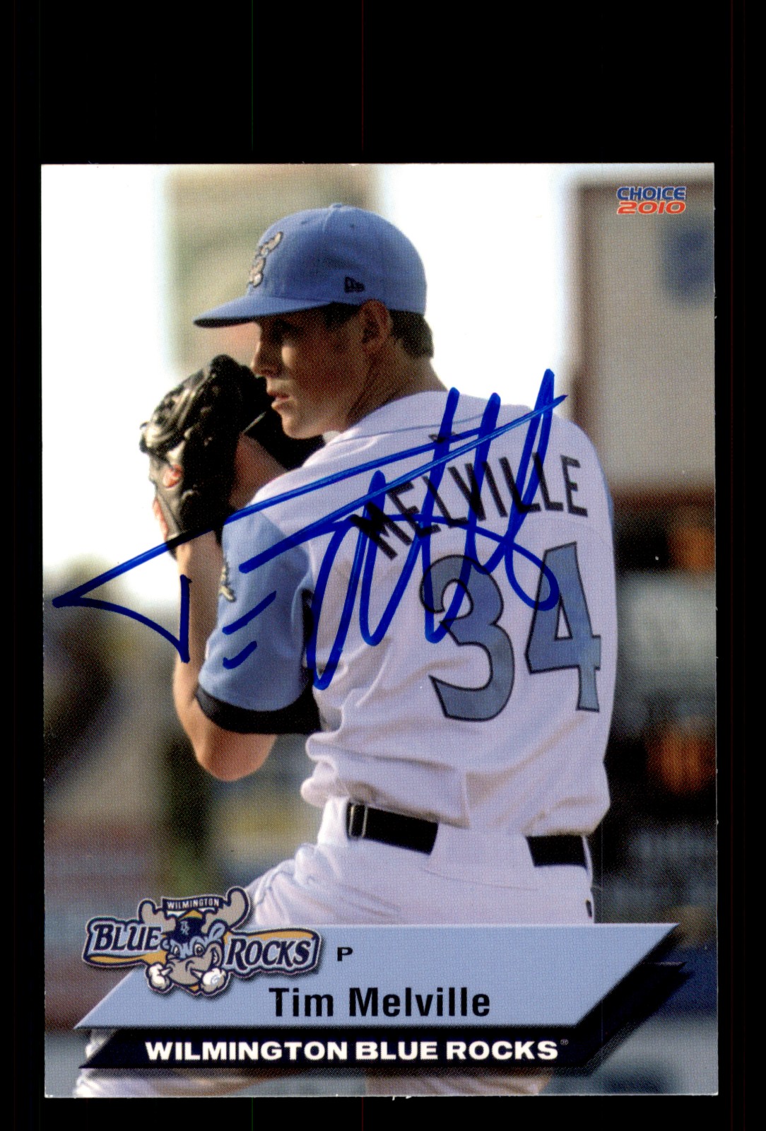 Signed Baseball Card Auto Tim Melville 2010 Choice Wilmington Blue Rocks