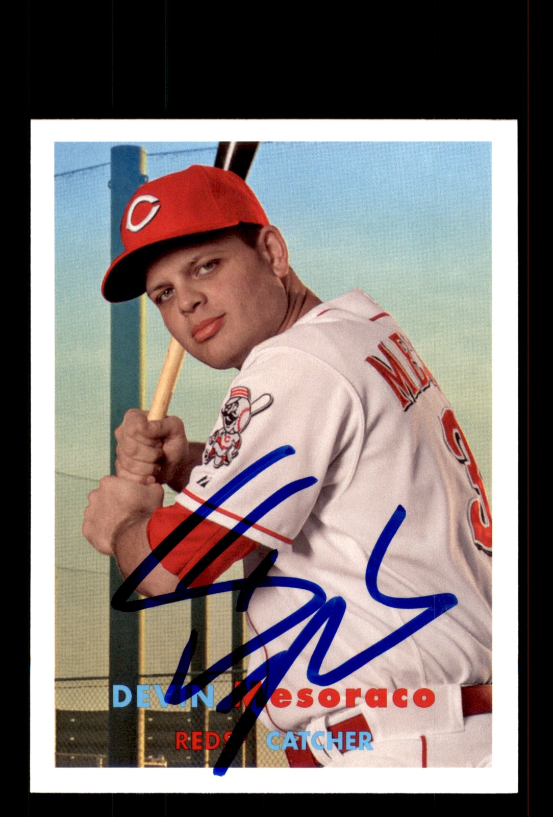 Signed Baseball Card Auto Devin Mesoraco 2015 Topps Archives #74 Cincinnati Reds