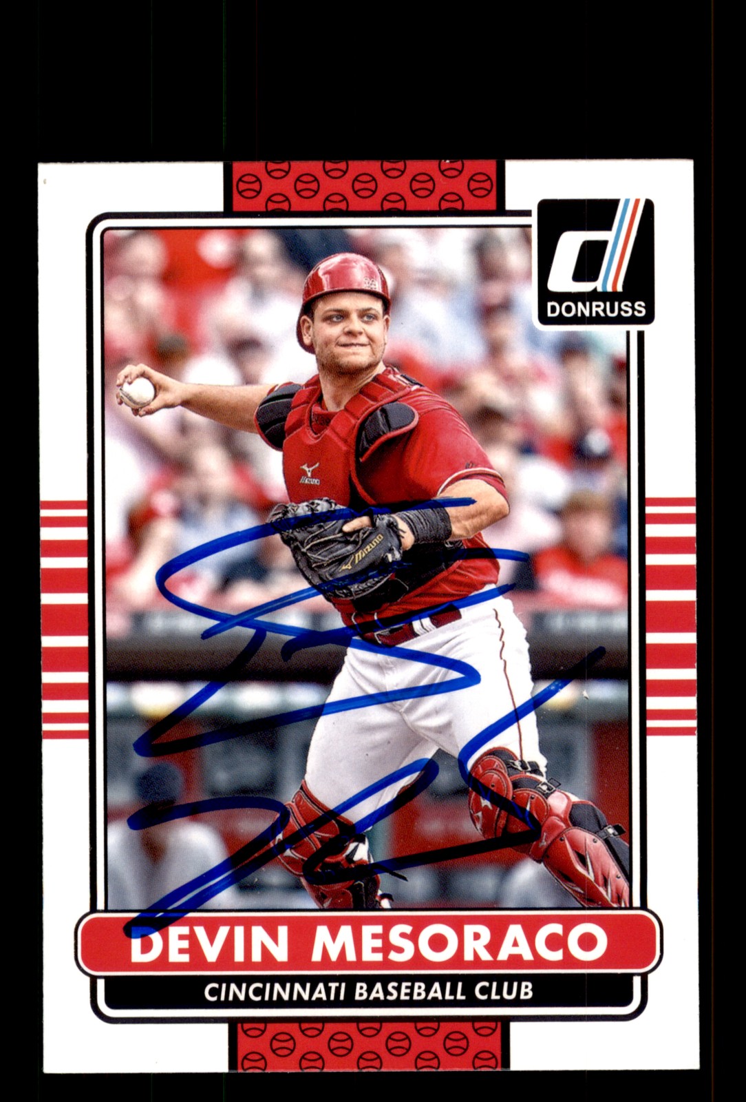 Signed Baseball Card Auto Devin Mesoraco 2015 Donruss #73 Cincinnati Reds