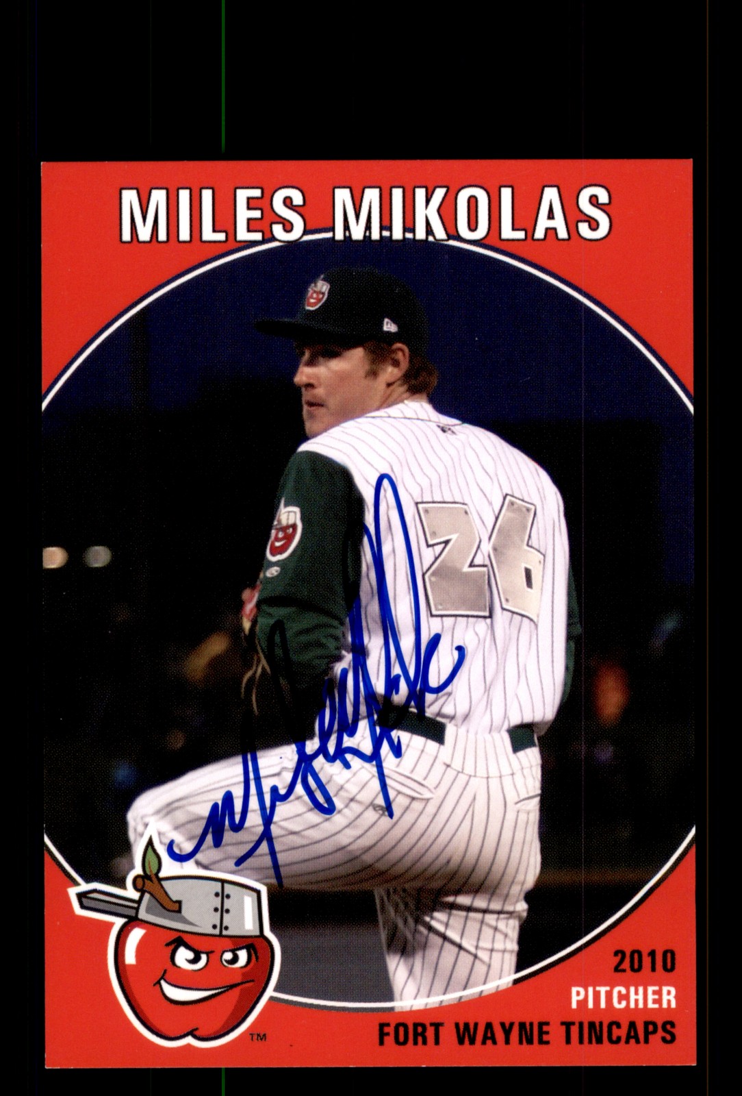 Signed Baseball Card Auto Miles Mikolas 2010 Grandstand Fort Wayne TinCaps