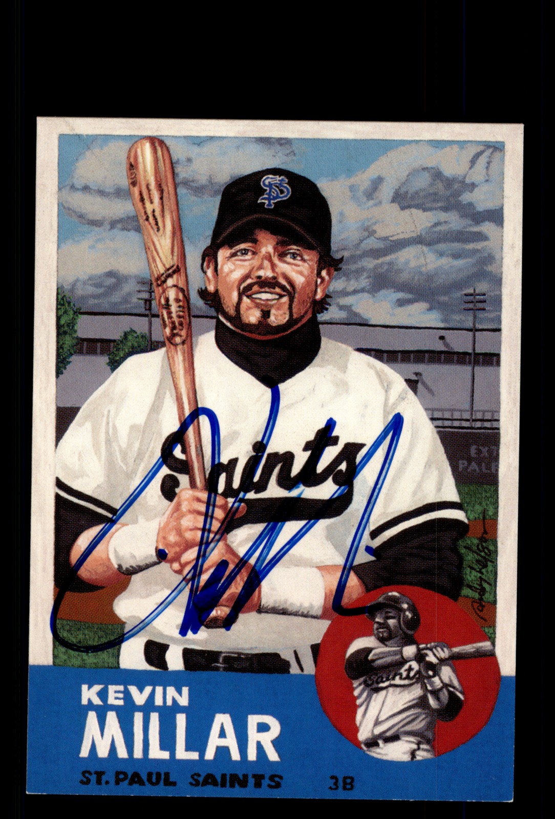 Signed Baseball Card Auto Kevin Millar St. Paul Saints Collector's Series