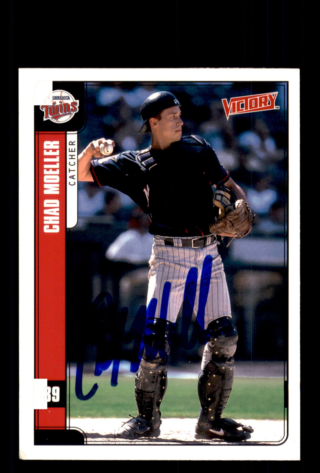 Signed Baseball Card Auto Chad Moeller 2001 Upper Deck Victory #205 Twins