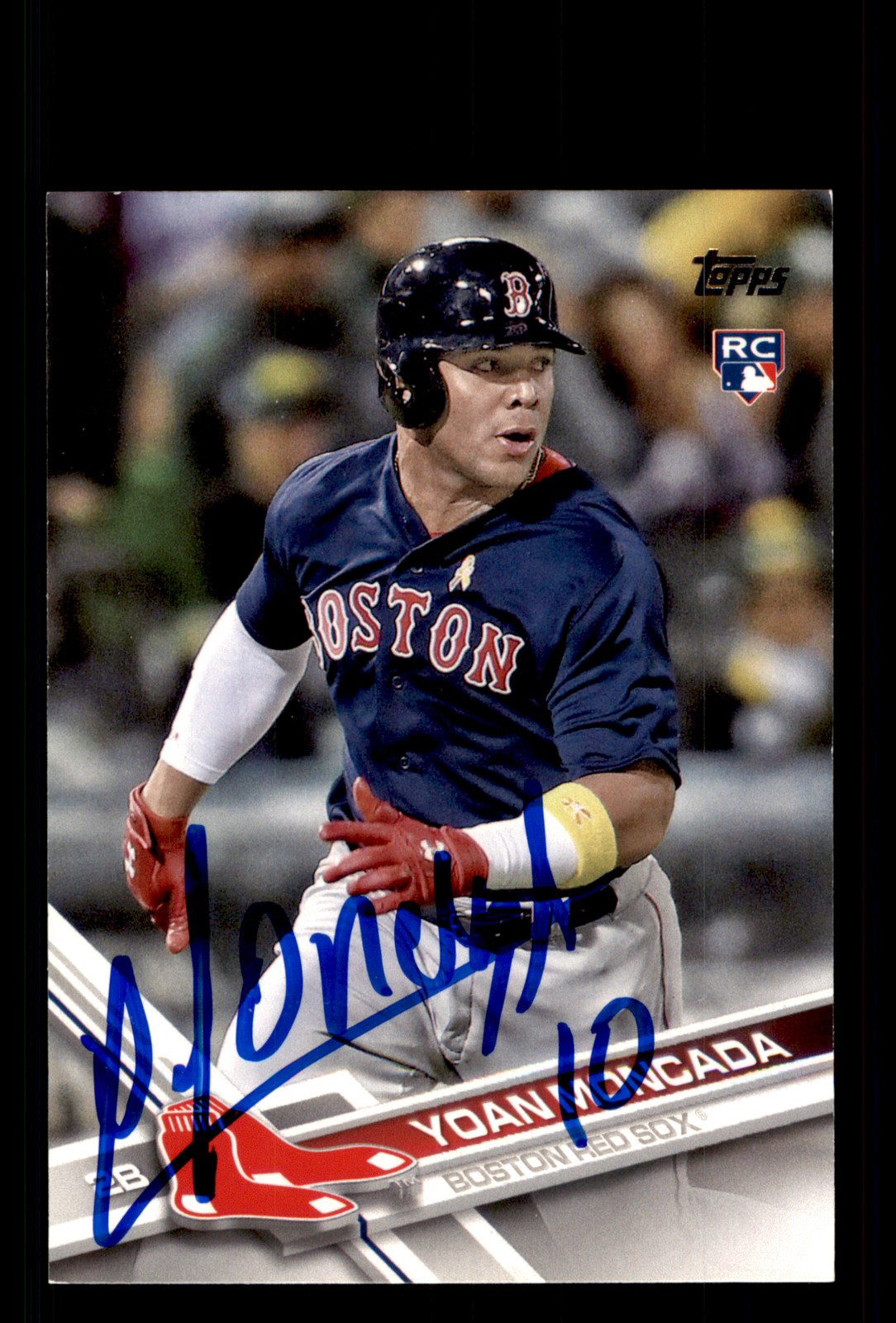 Signed Baseball Card Auto Yoan Moncada 2017 Topps #210 Boston Red Sox