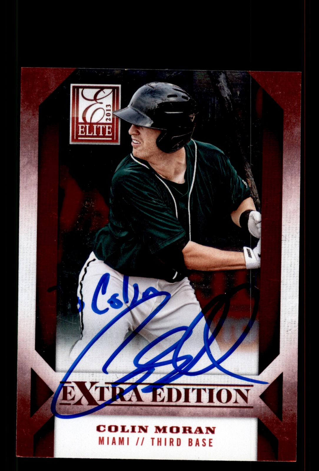 Signed Baseball Card Auto Colin Moran 2013 Panini Elite #1 Miami Marlins