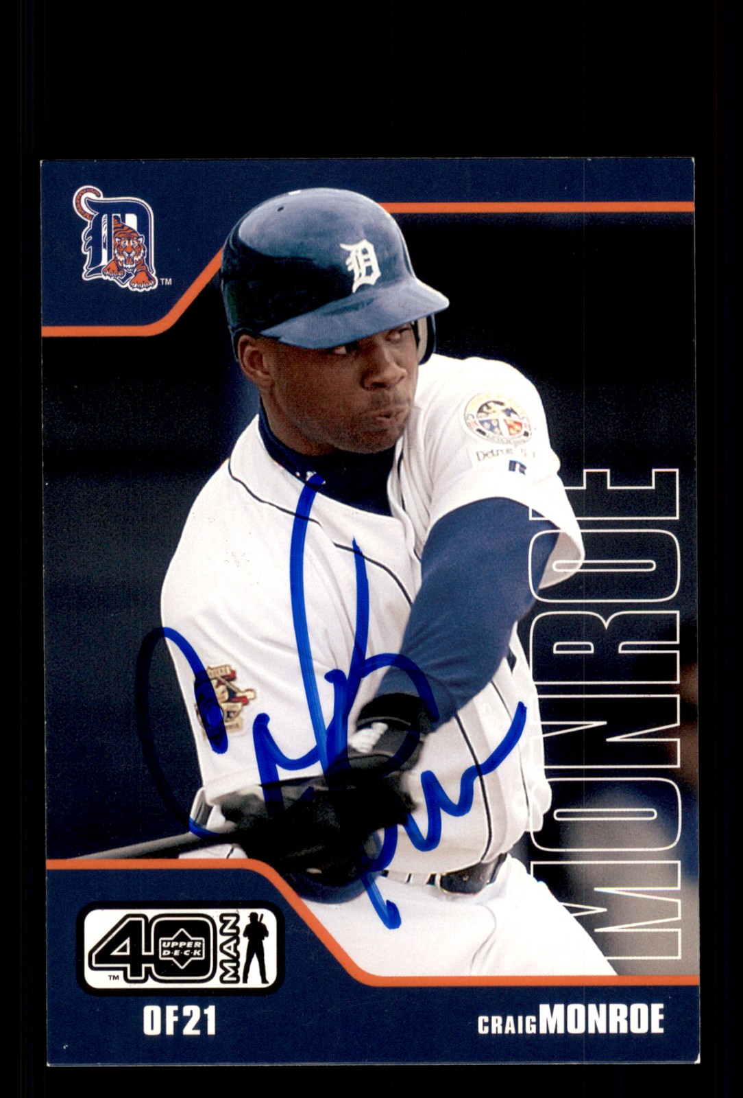 Signed Baseball Card Auto Craig Monroe 2002 Upper Deck 40-Man #342 Tigers