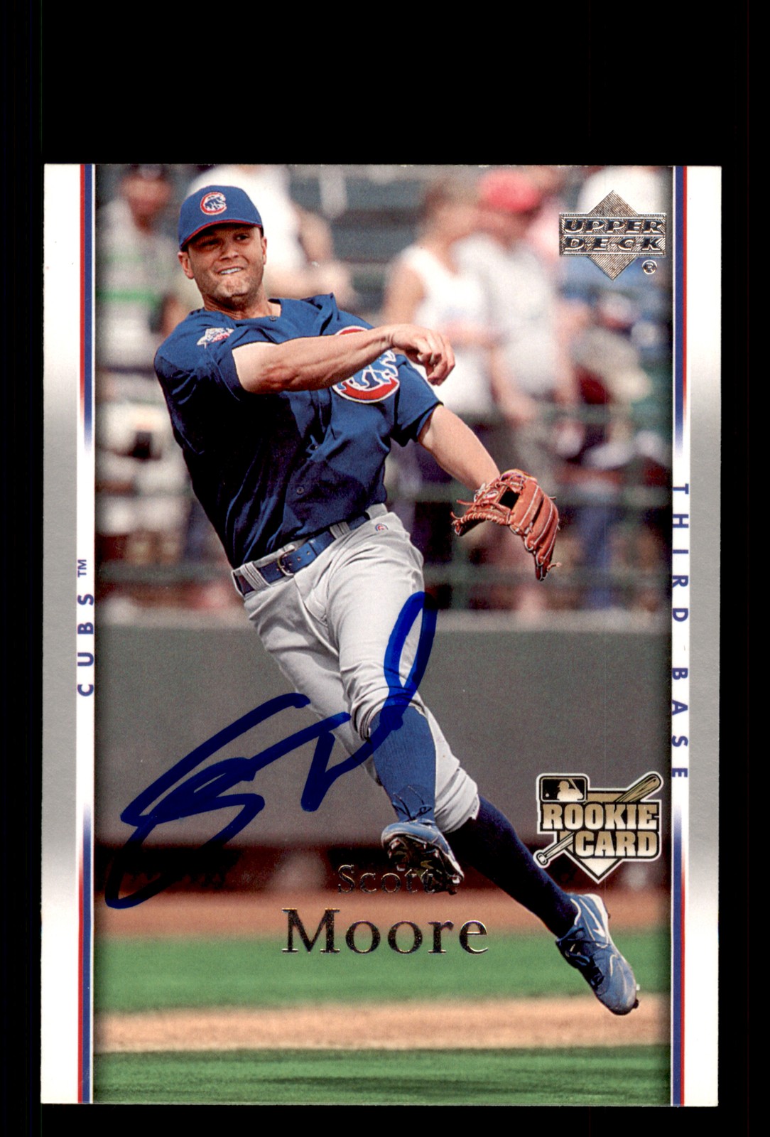 Signed Baseball Card Auto Scott Moore 2007 Upper Deck #7 Chicago Cubs