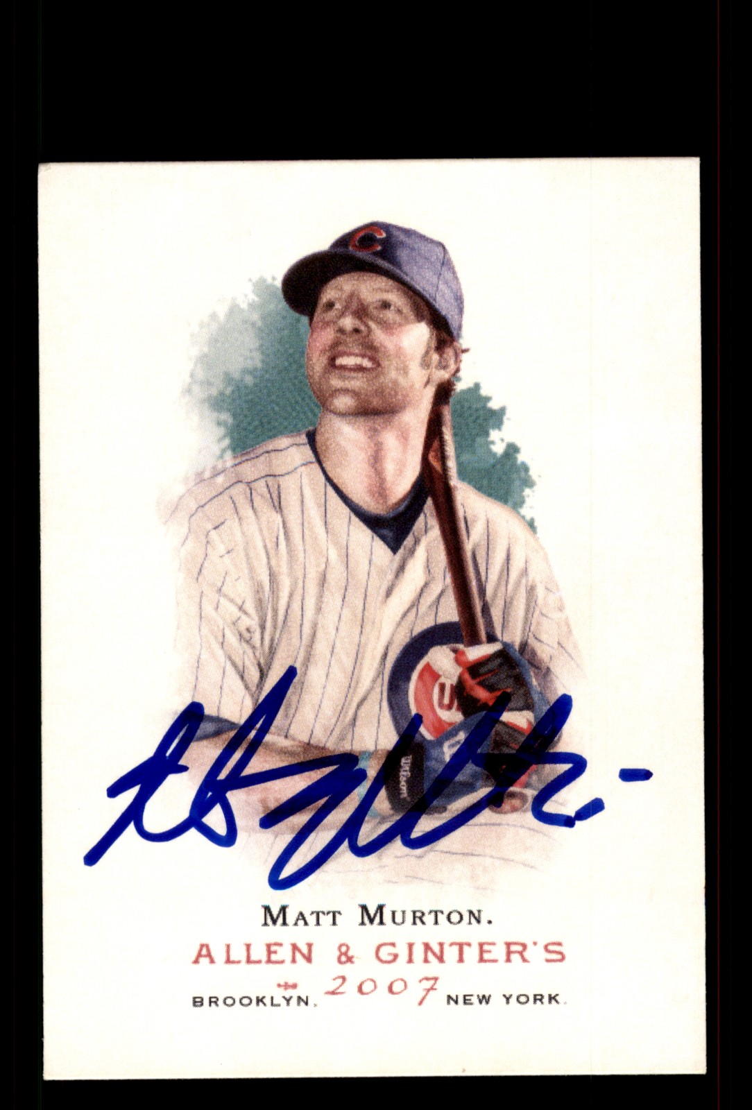 Signed Baseball Card Auto Matt Murton 2007 Topps Allen & Ginter #6 Chicago Cubs