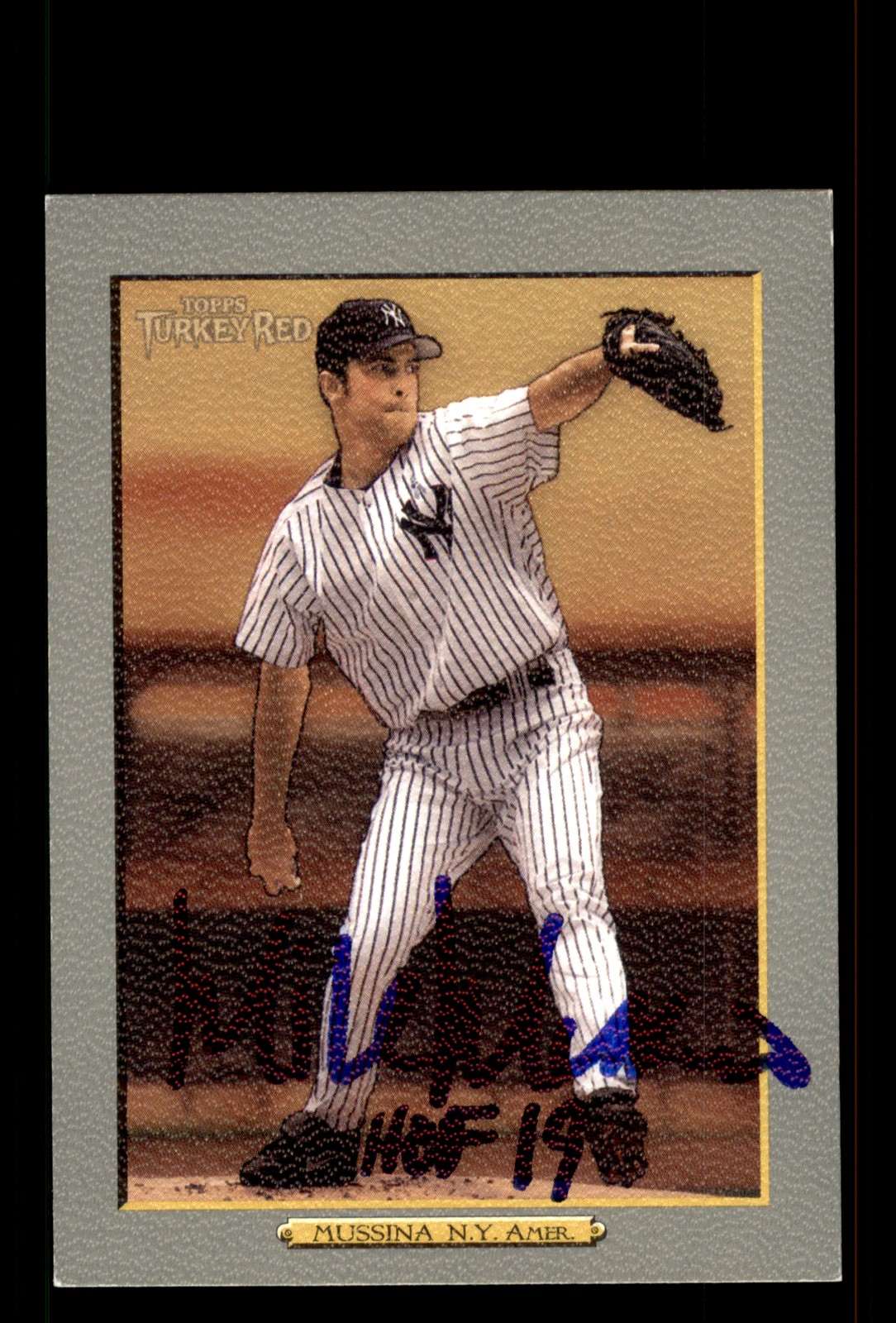 Signed Baseball Card Auto Mike Mussina 2006 Topps Turkey Red #513 Yankees