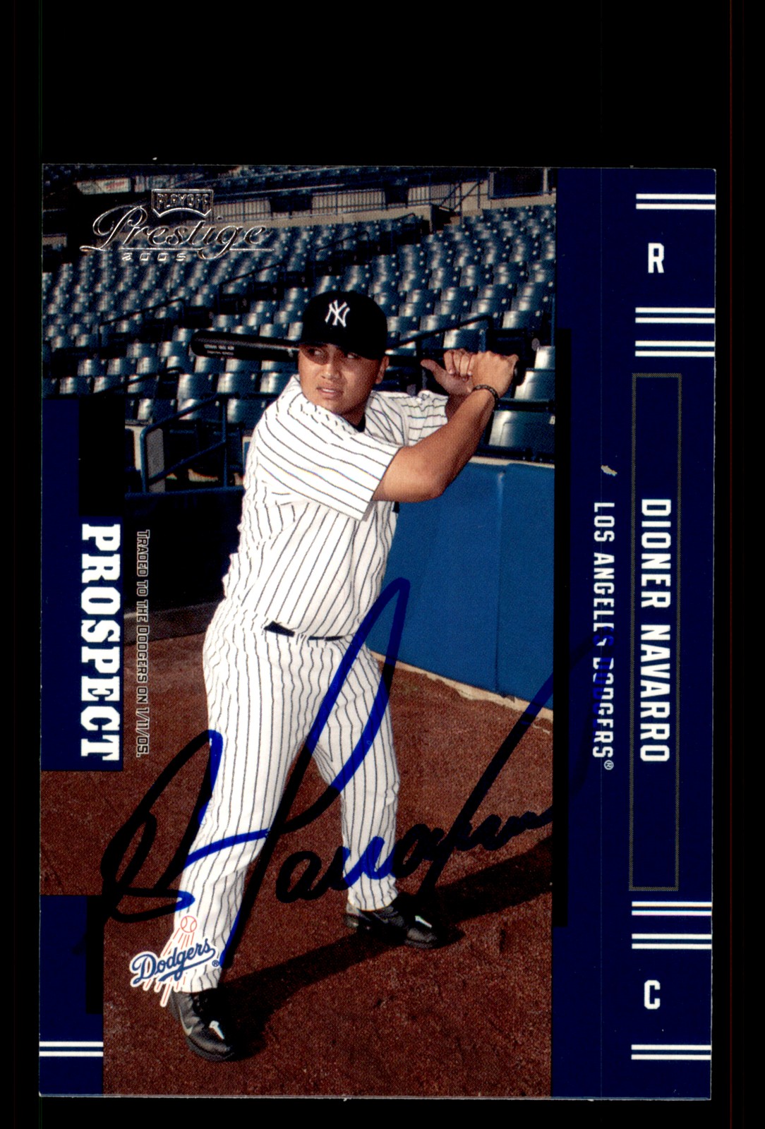 Signed Baseball Card Auto Dioner Navarro 2005 Playoff Prestige #161
